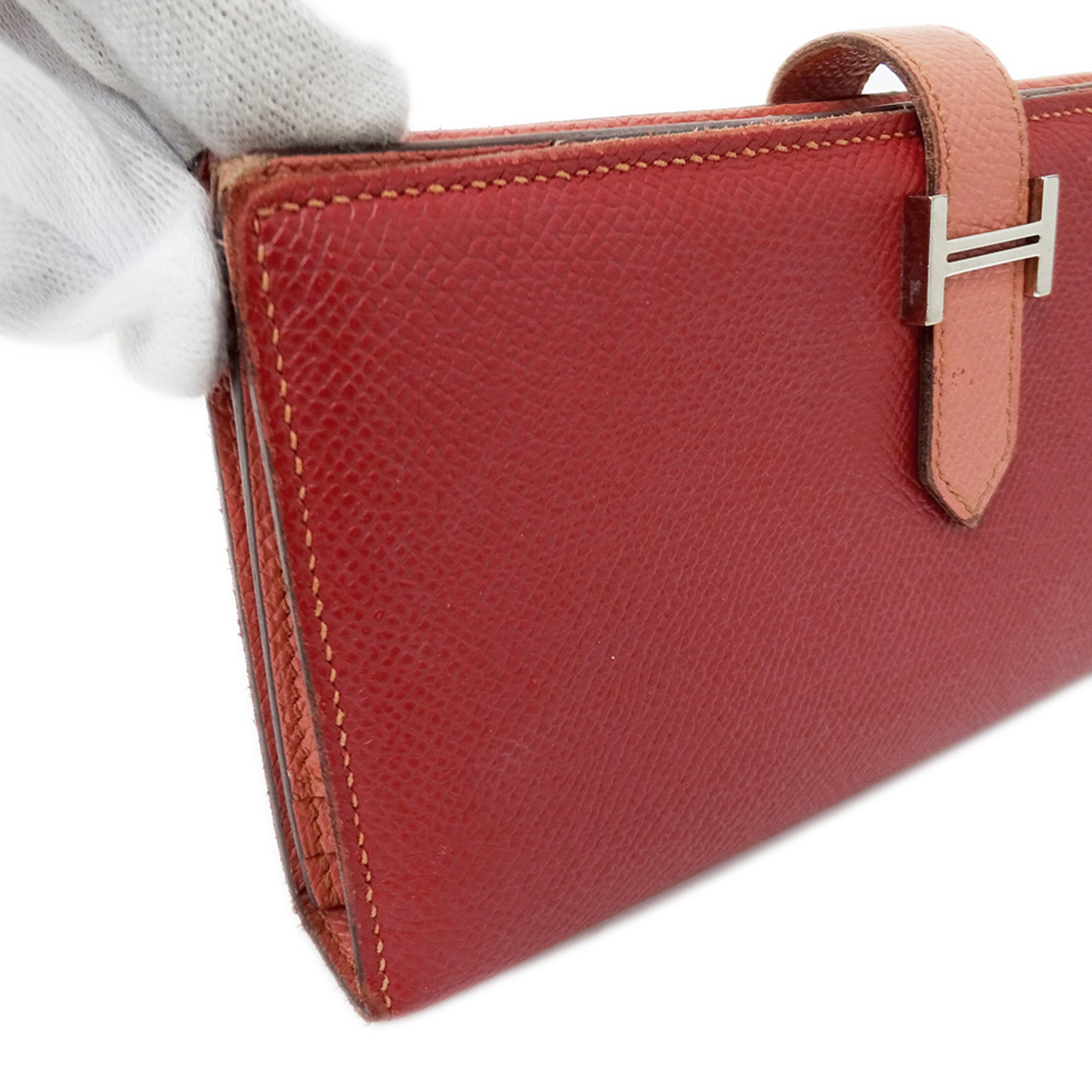 Hermes Pink Red Color Rouge Casaque Soufre Epsom Leather (Pre-Owned)
