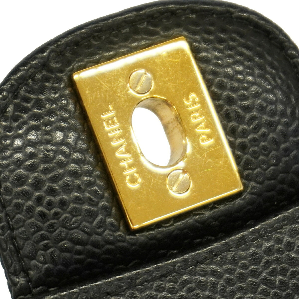 Chanel Black Grained Calfskin Shoulder Bag (Pre-Owned)