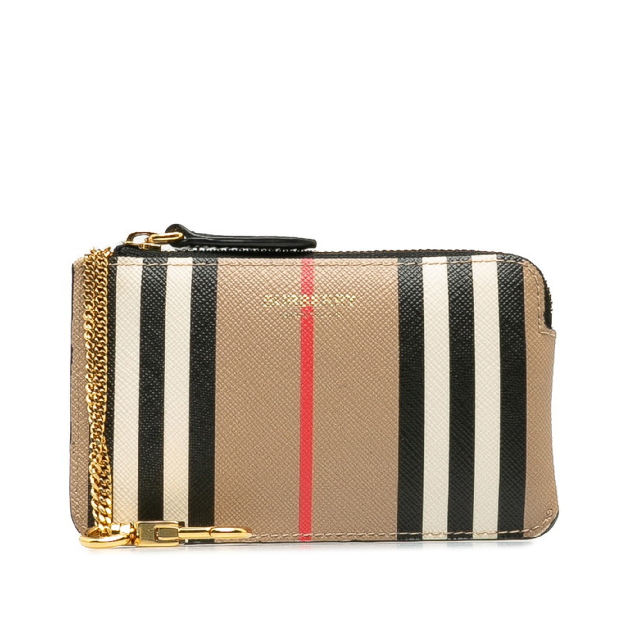 Burberry Beige Multi-Color Pvc Leather Coin Purse/Coin Case (Pre-Owned)