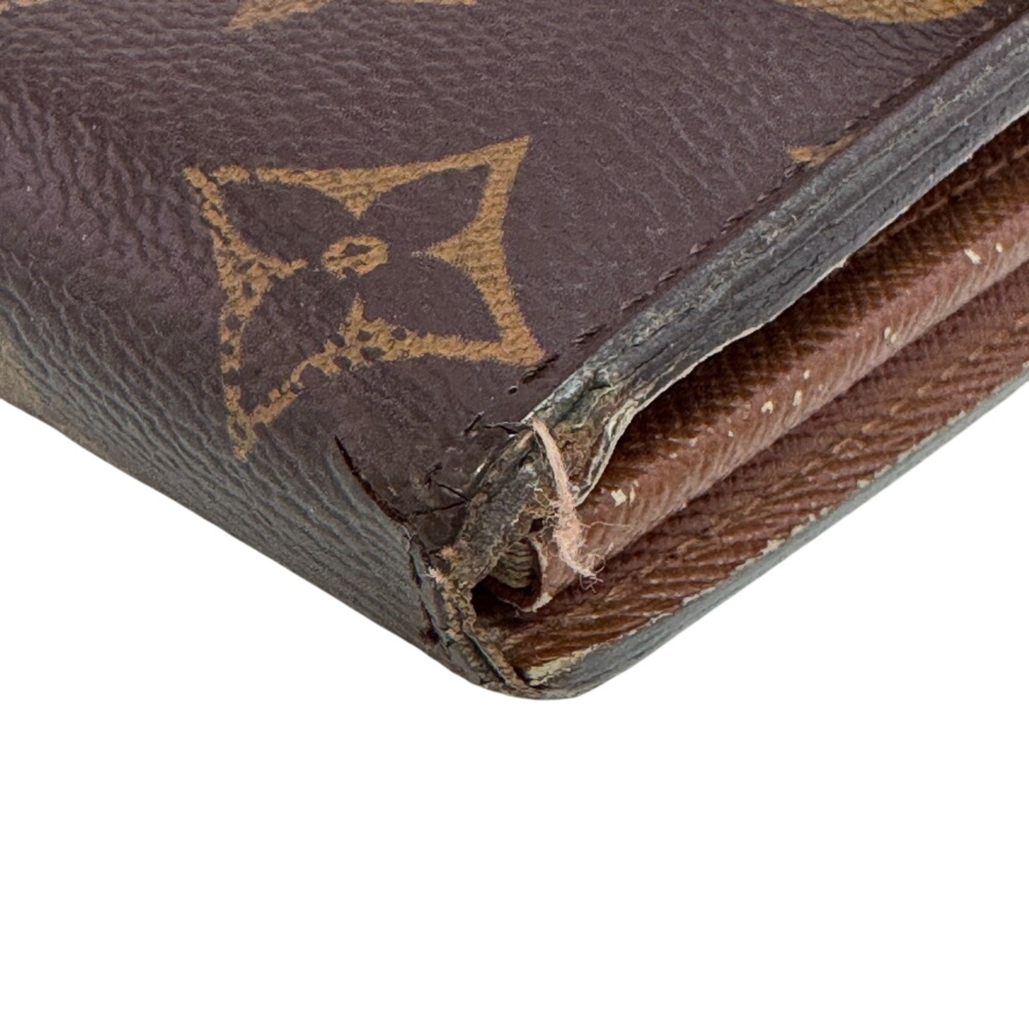Louis Vuitton Monogram Brown Leather Long Wallet (Bi-Fold) (Pre-Owned)