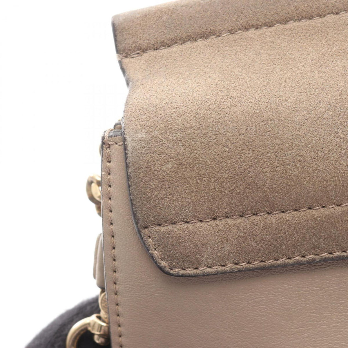 Chloé Beige Suede Leather Handbag Shoulder Bag (Pre-Owned)
