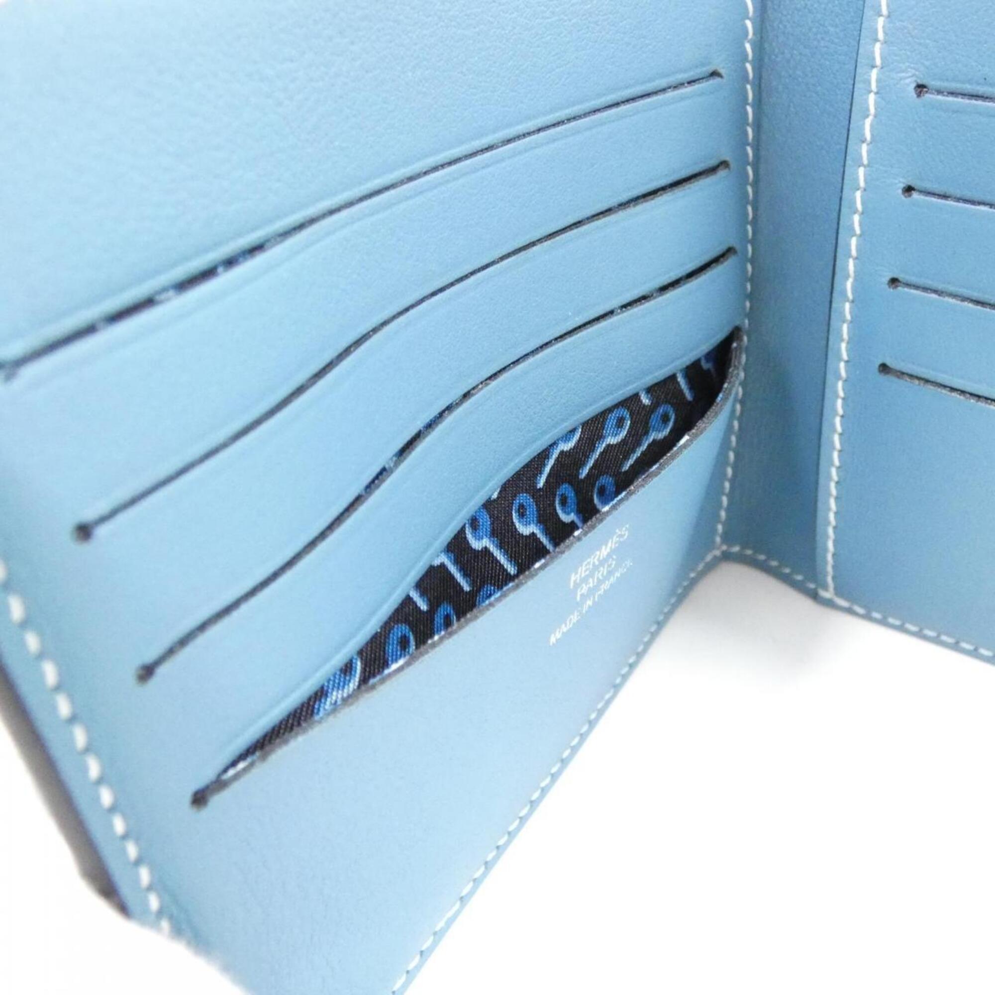 Hermes Blue Swift Leather Bill Wallet (Bi-Fold) (Pre-Owned)