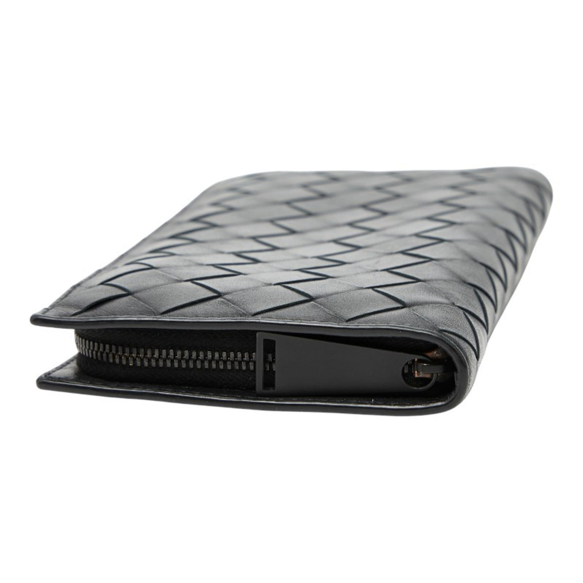 Bottega Veneta Black Leather Long Wallet (Bi-Fold) (Pre-Owned)
