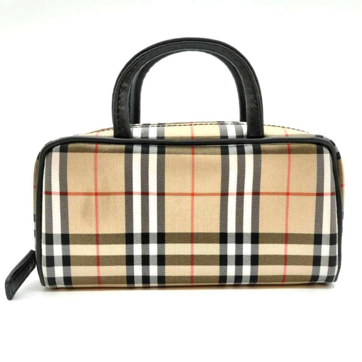 Burberry Beige Canvas Leather Handbag Pouch (Pre-Owned)