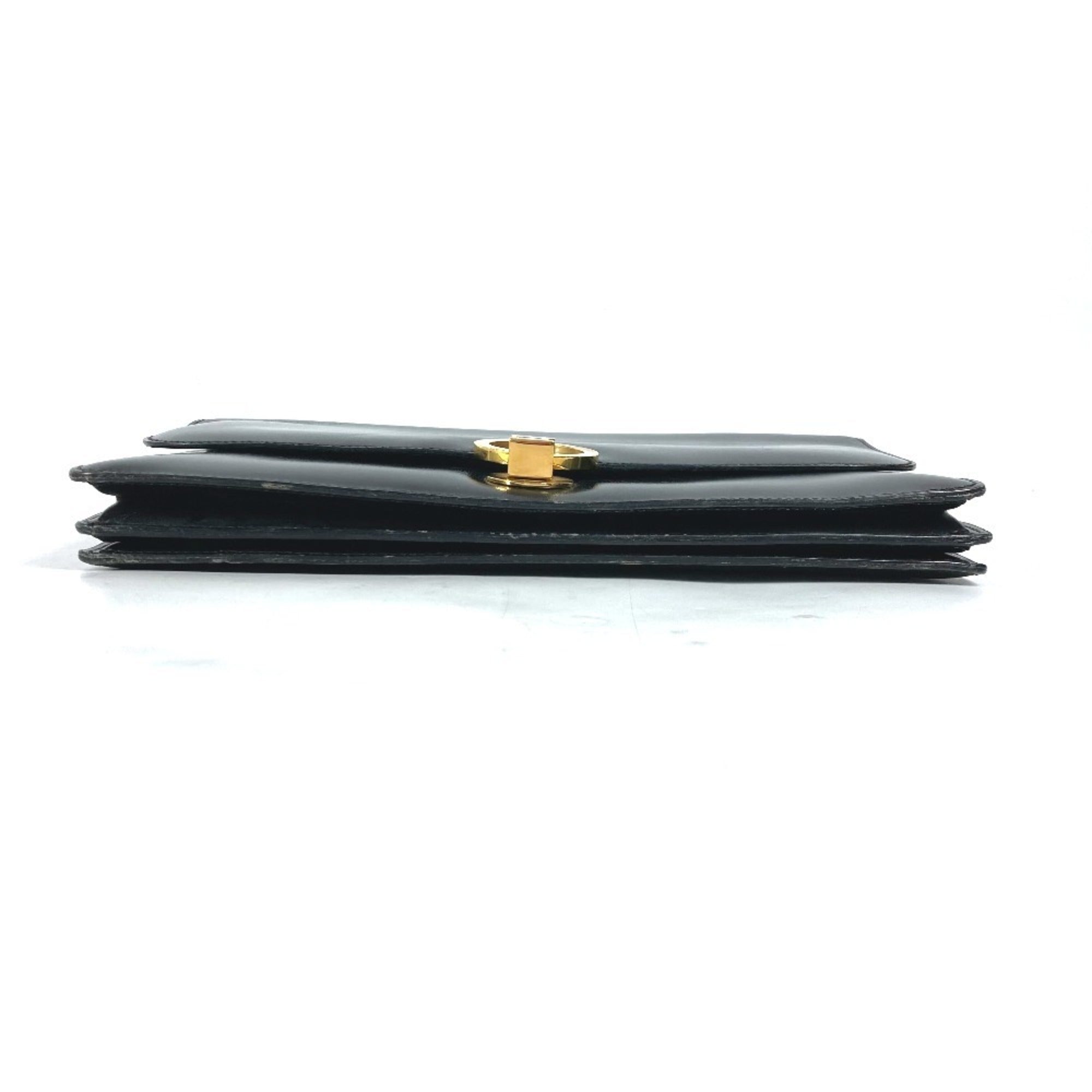 Hermes Black Box Calf Leather Handbag Shoulder Bag (Pre-Owned)