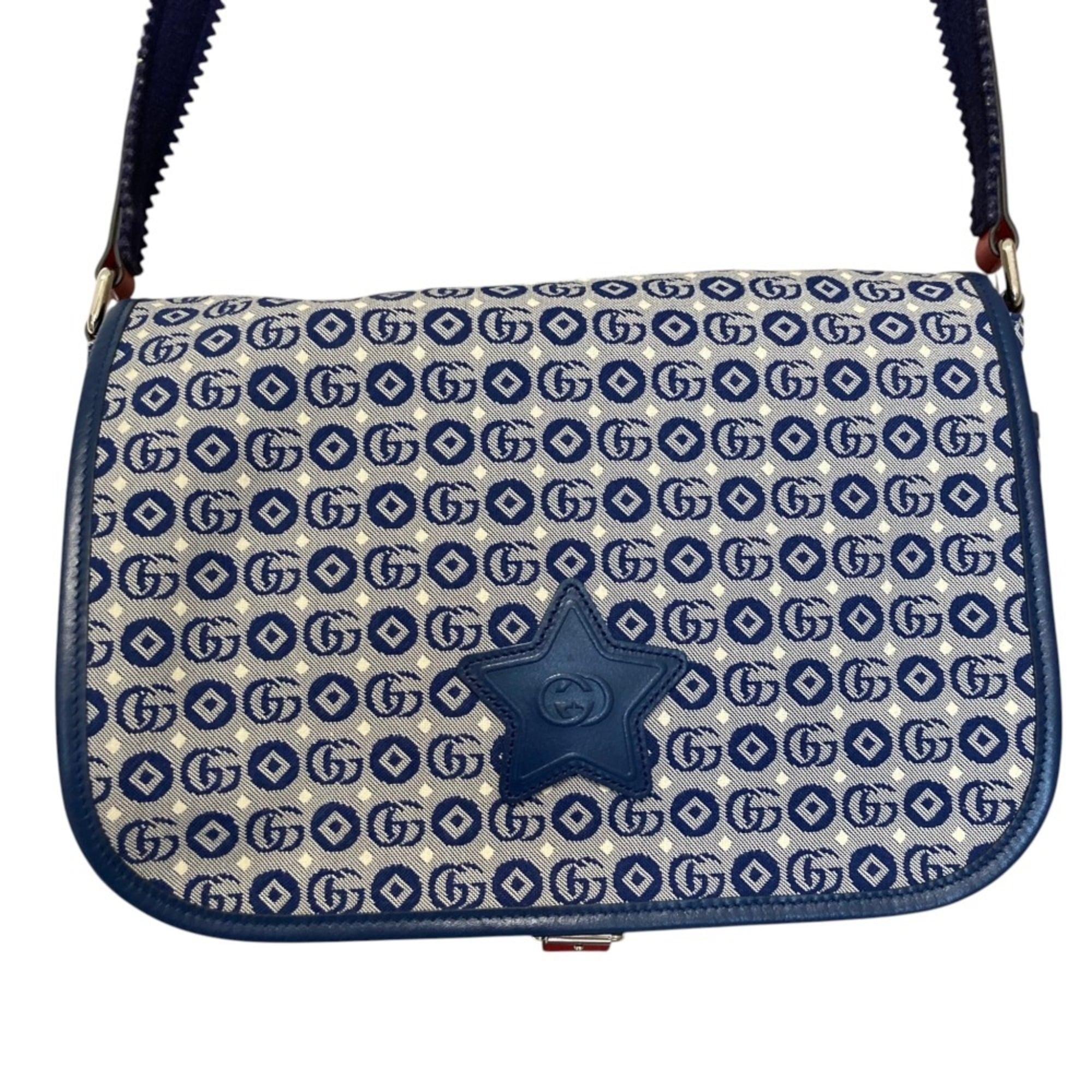 Gucci Navy Messenger Bag Shoulder Bag (Pre-Owned)