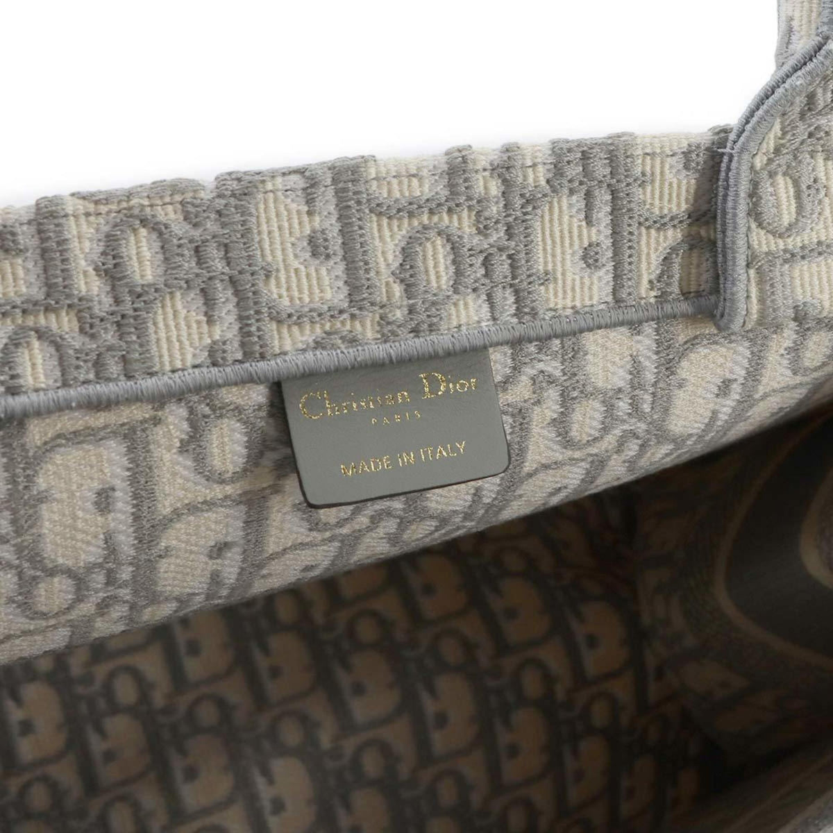 Christian Dior Gray Canvas Handbag Tote Bag (Pre-Owned)