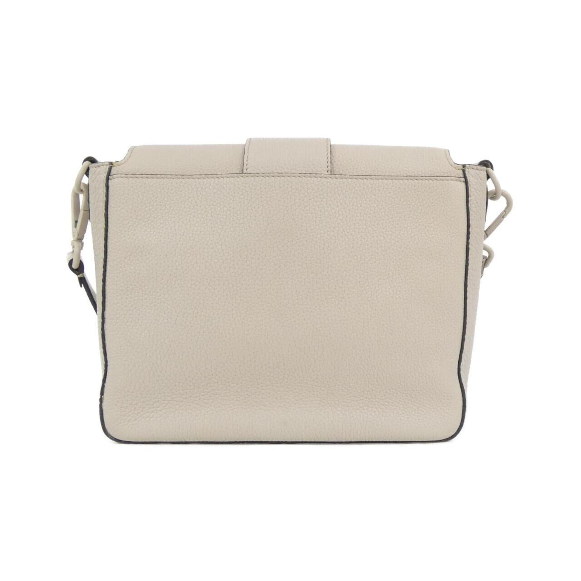 Fendi Gray Leather Shoulder Bag (Pre-Owned)