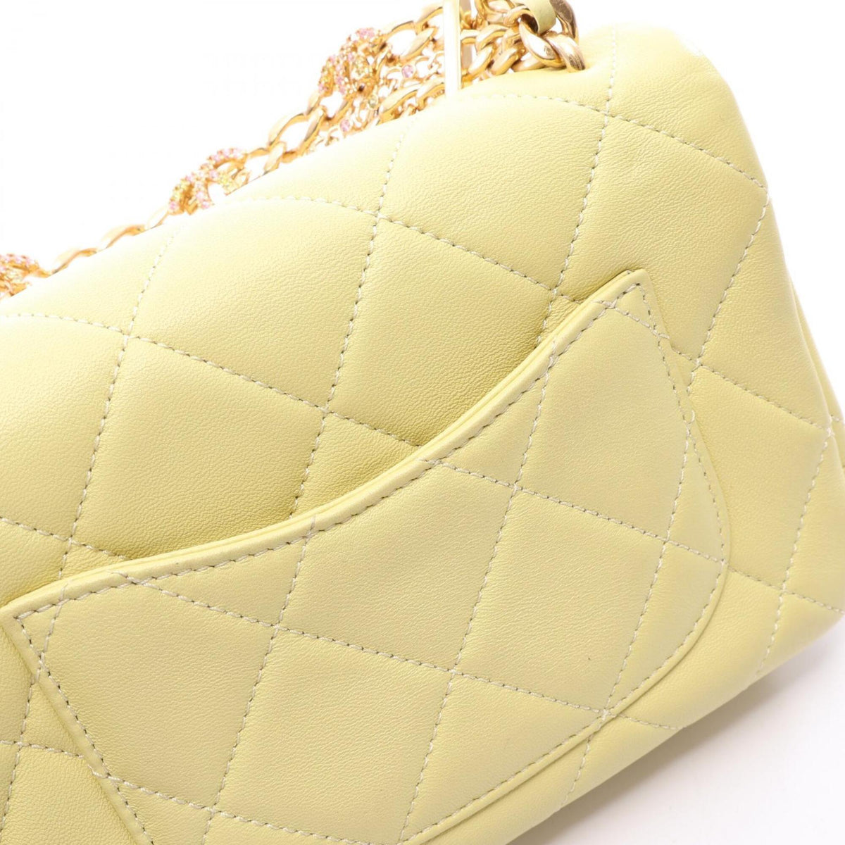 Chanel Yellow Leather Handbag Shoulder Bag (Pre-Owned)