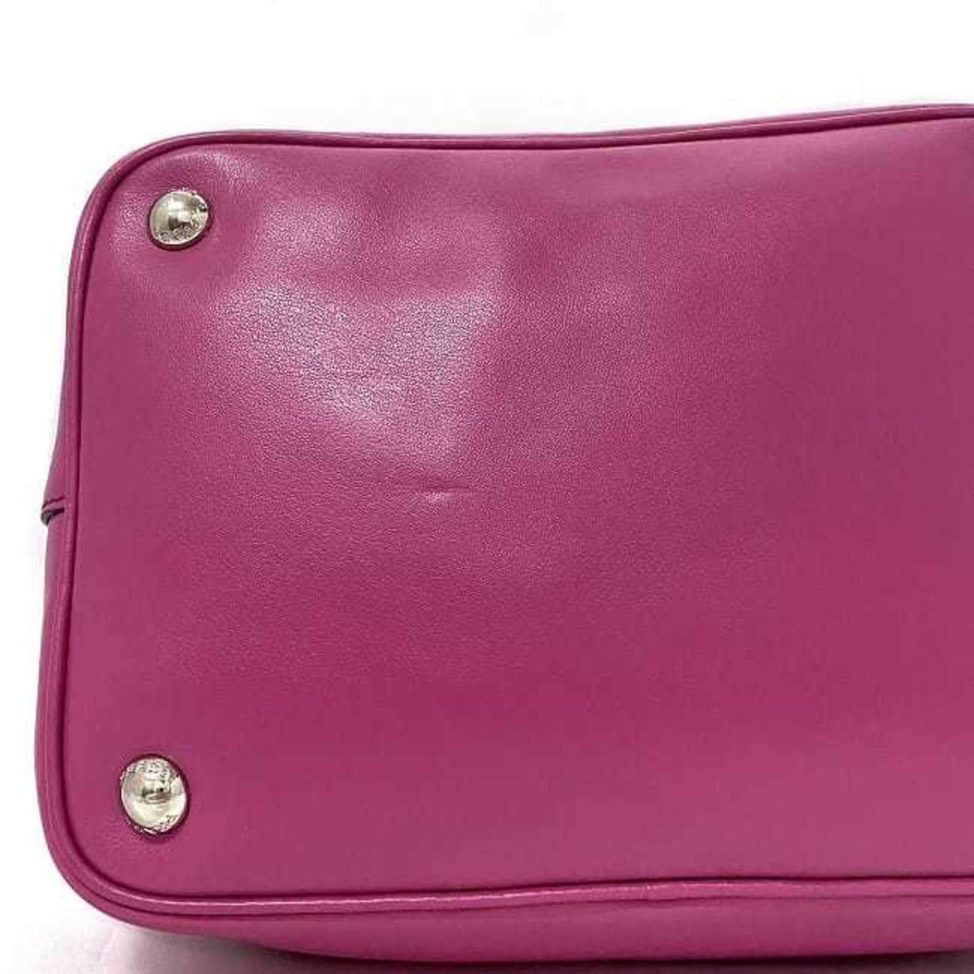Prada Fuxia Pink Leather Handbag Shoulder Bag (Pre-Owned)