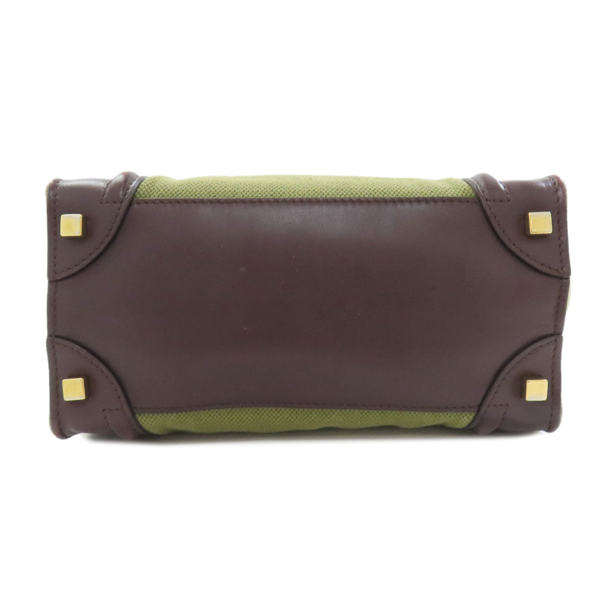 Celine Brown Khaki Canvas Leather Handbag (Pre-Owned)