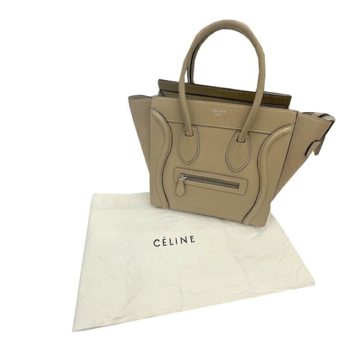 Celine Grayish Leather Handbag Tote Bag (Pre-Owned)