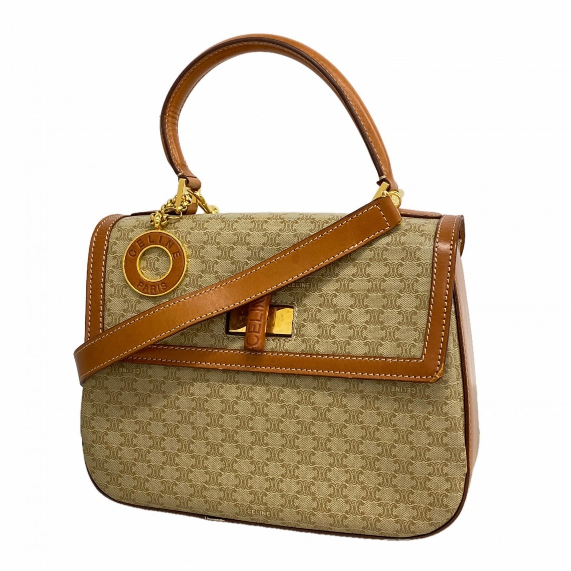 Celine Beige Brown Pvc Handbag (Pre-Owned)