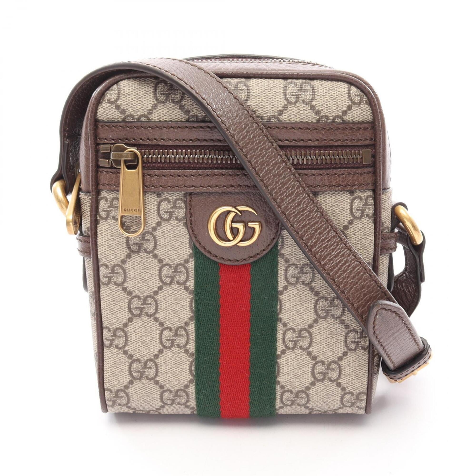 Gucci Beige Brown Multi-Color Gg Supreme Leather Handbag Shoulder Bag (Pre-Owned)