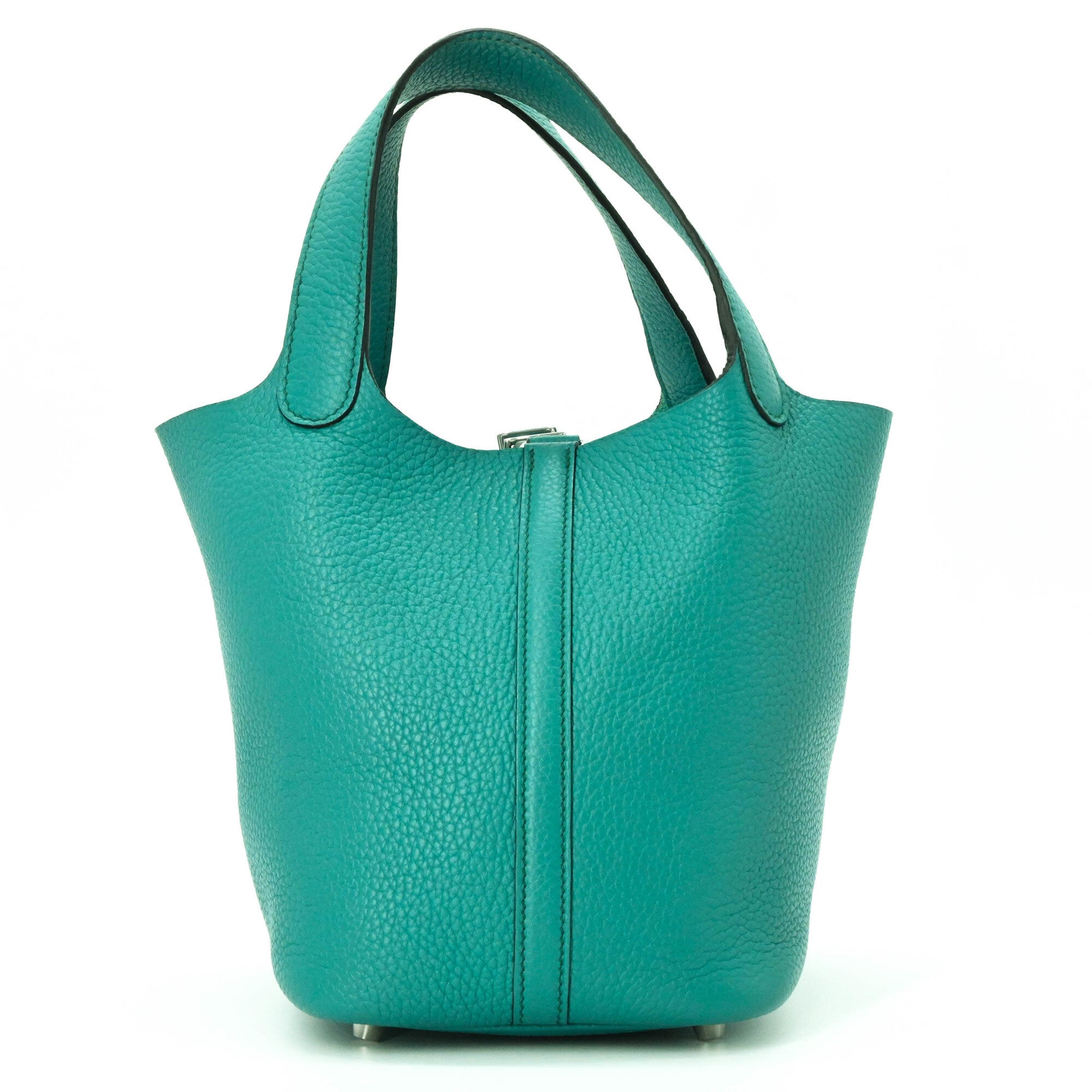 Hermes Green Taurillon Clemence Leather Handbag (Pre-Owned)