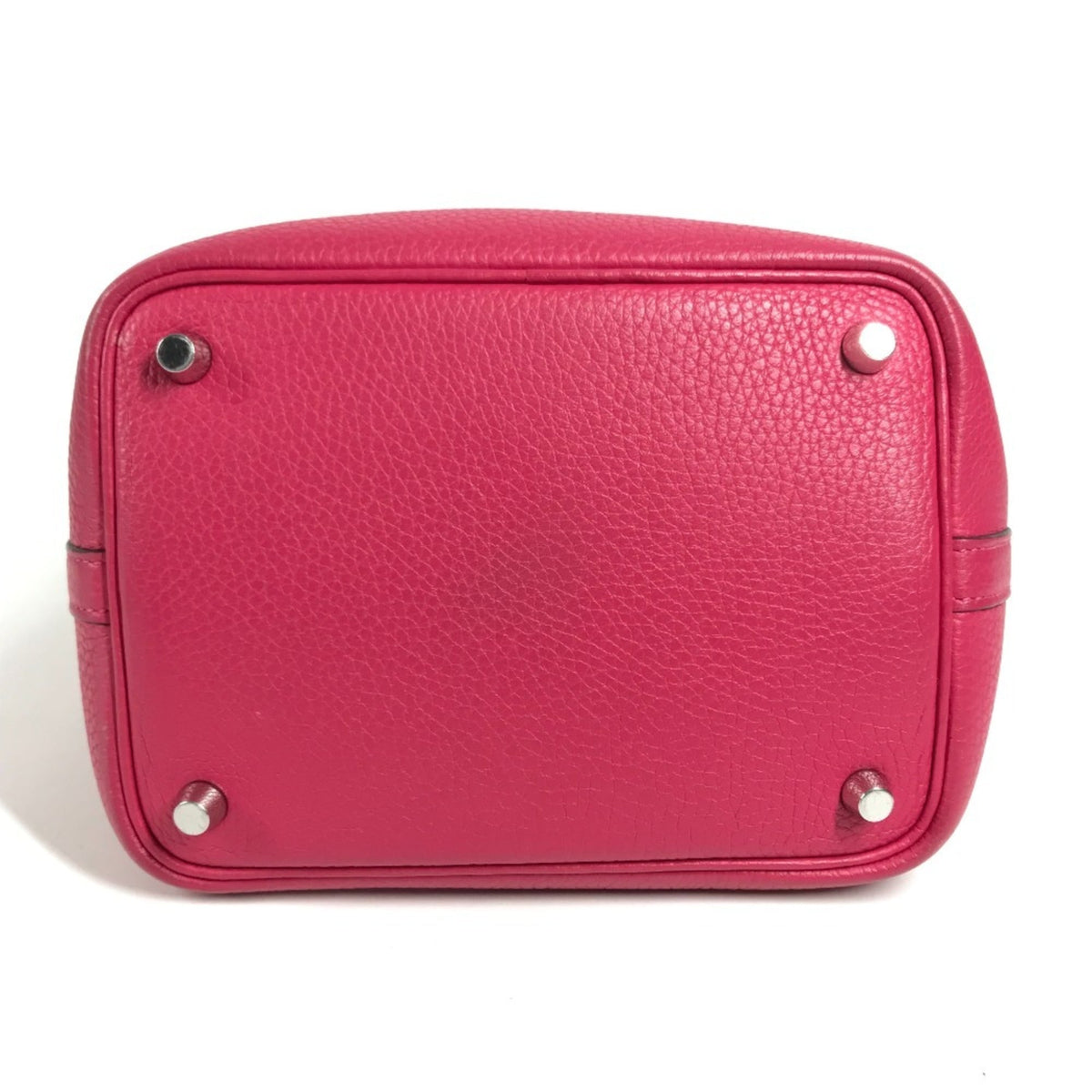 Hermes Pink Red Color Taurillon Clemence Leather Handbag (Pre-Owned)