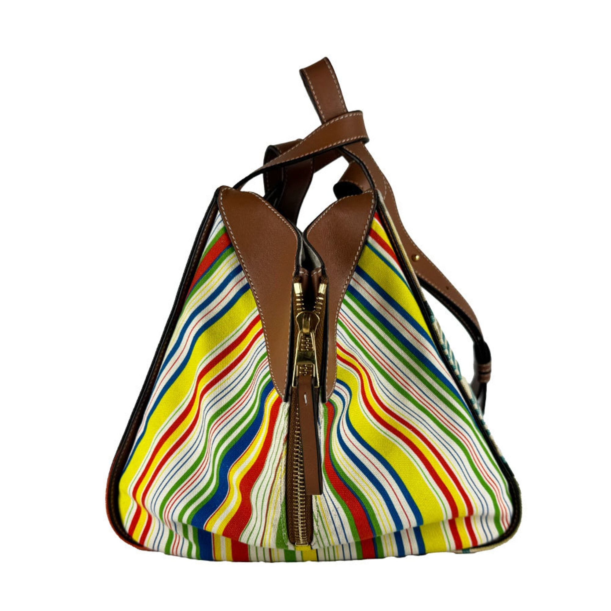 Loewe Brown Multi-Color Canvas Leather Shoulder Bag (Pre-Owned)