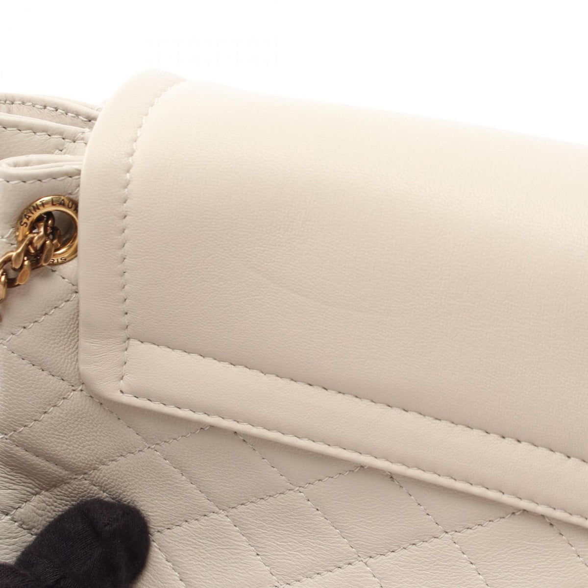 Saint Laurent Ivory Leather Handbag Shoulder Bag (Pre-Owned)