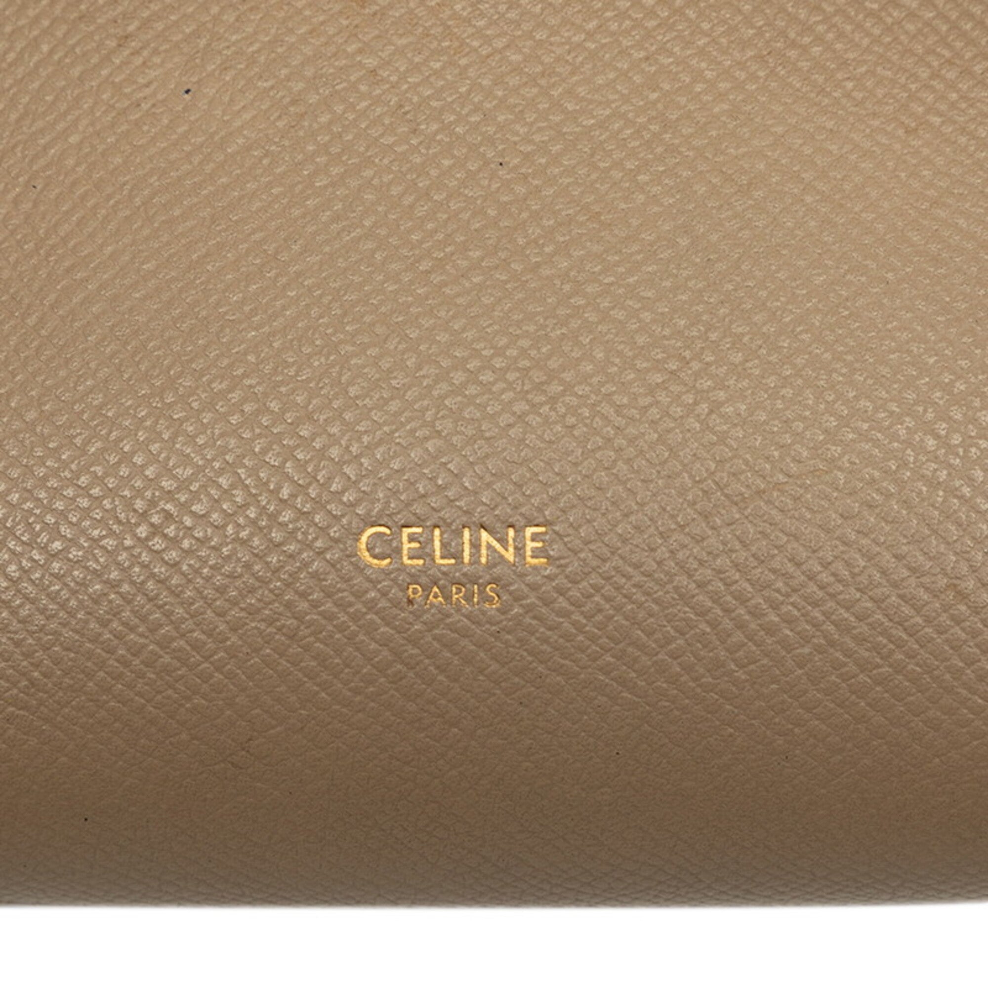 Celine Beige Leather Handbag Shoulder Bag (Pre-Owned)