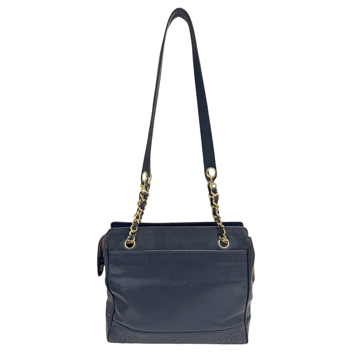 Chanel Navy Grained Calfskin Tote Bag (Pre-Owned)