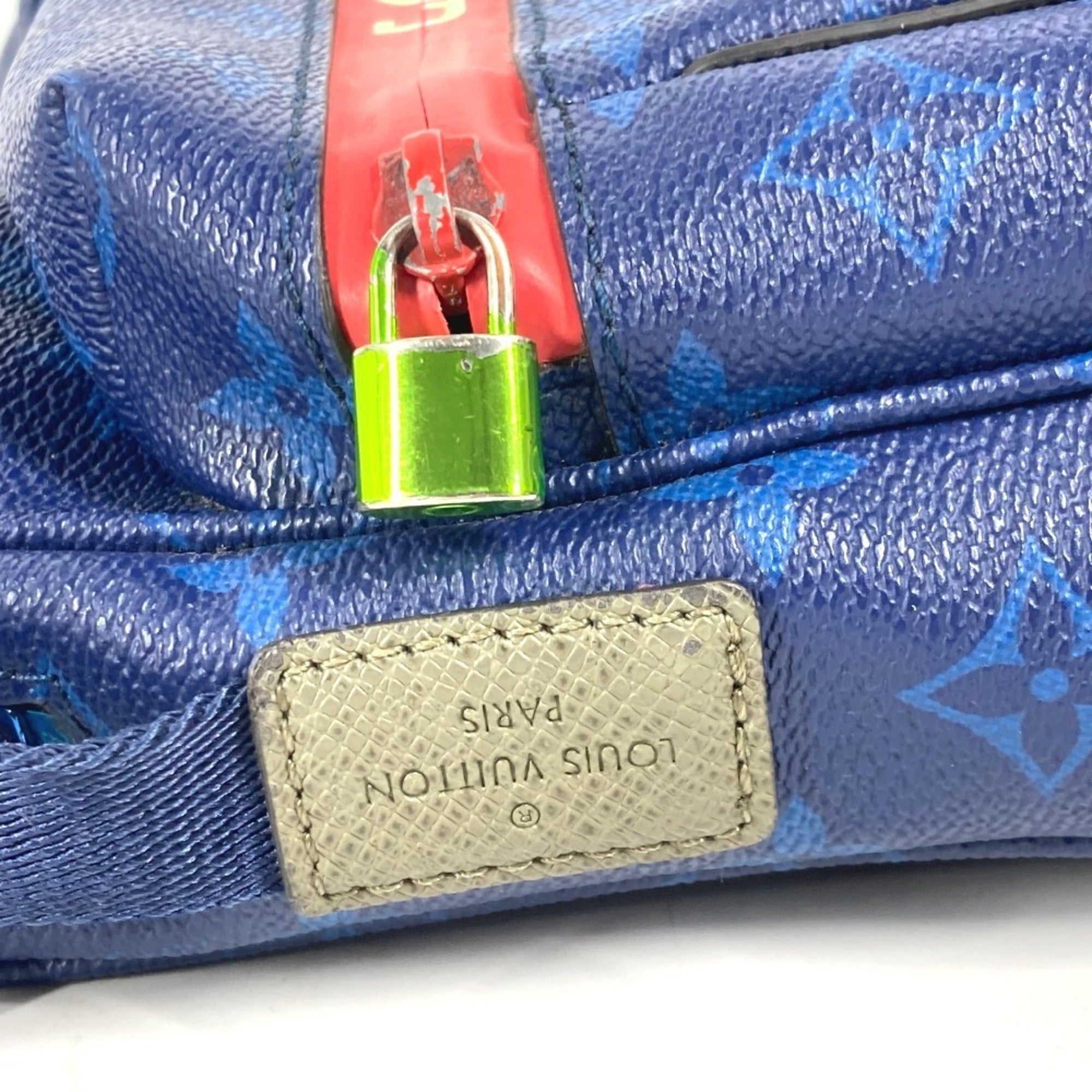 Louis Vuitton Blue Green Red Color Monogram Canvas Shoulder Bag (Pre-Owned)