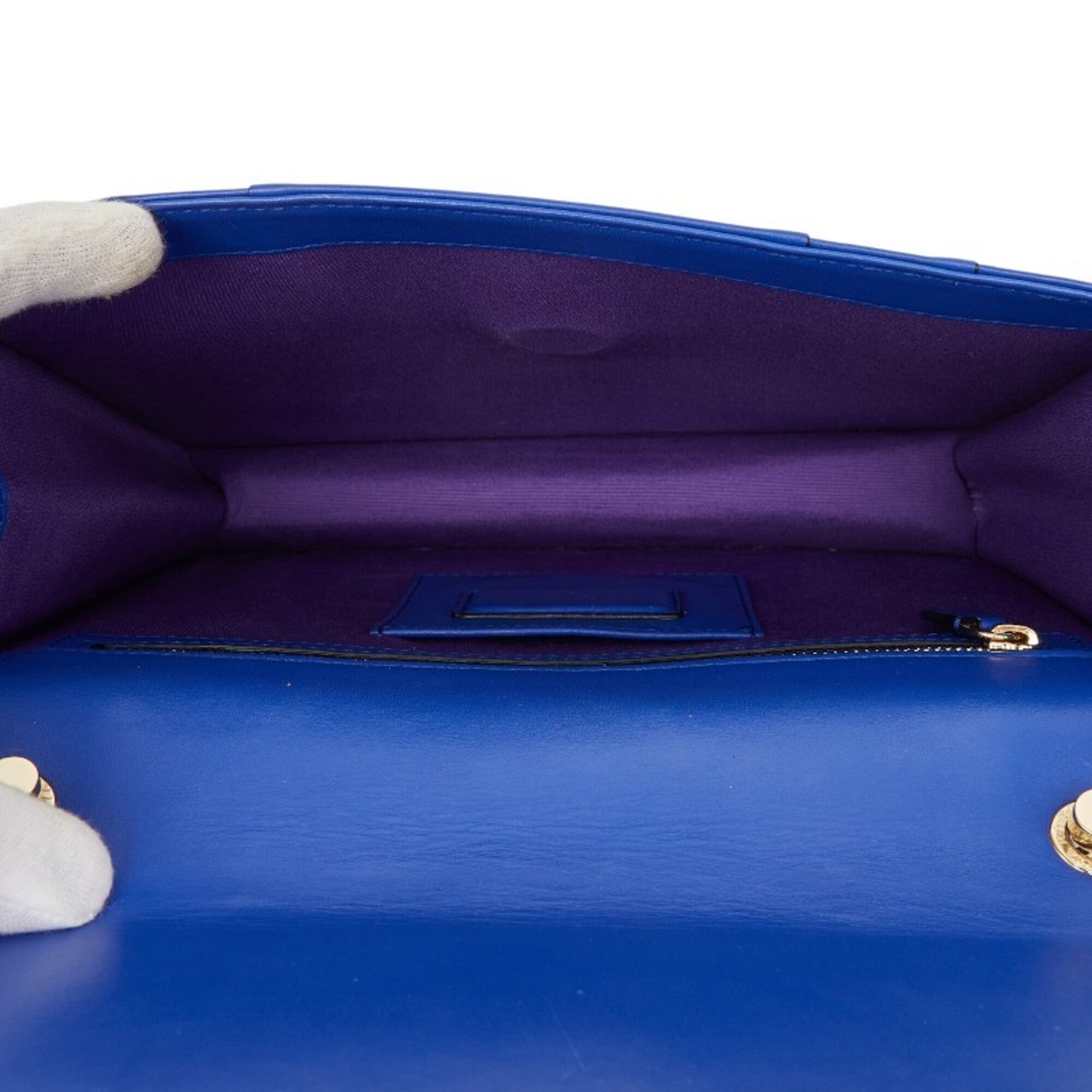 Bvlgari Blue Leather Shoulder Bag (Pre-Owned)