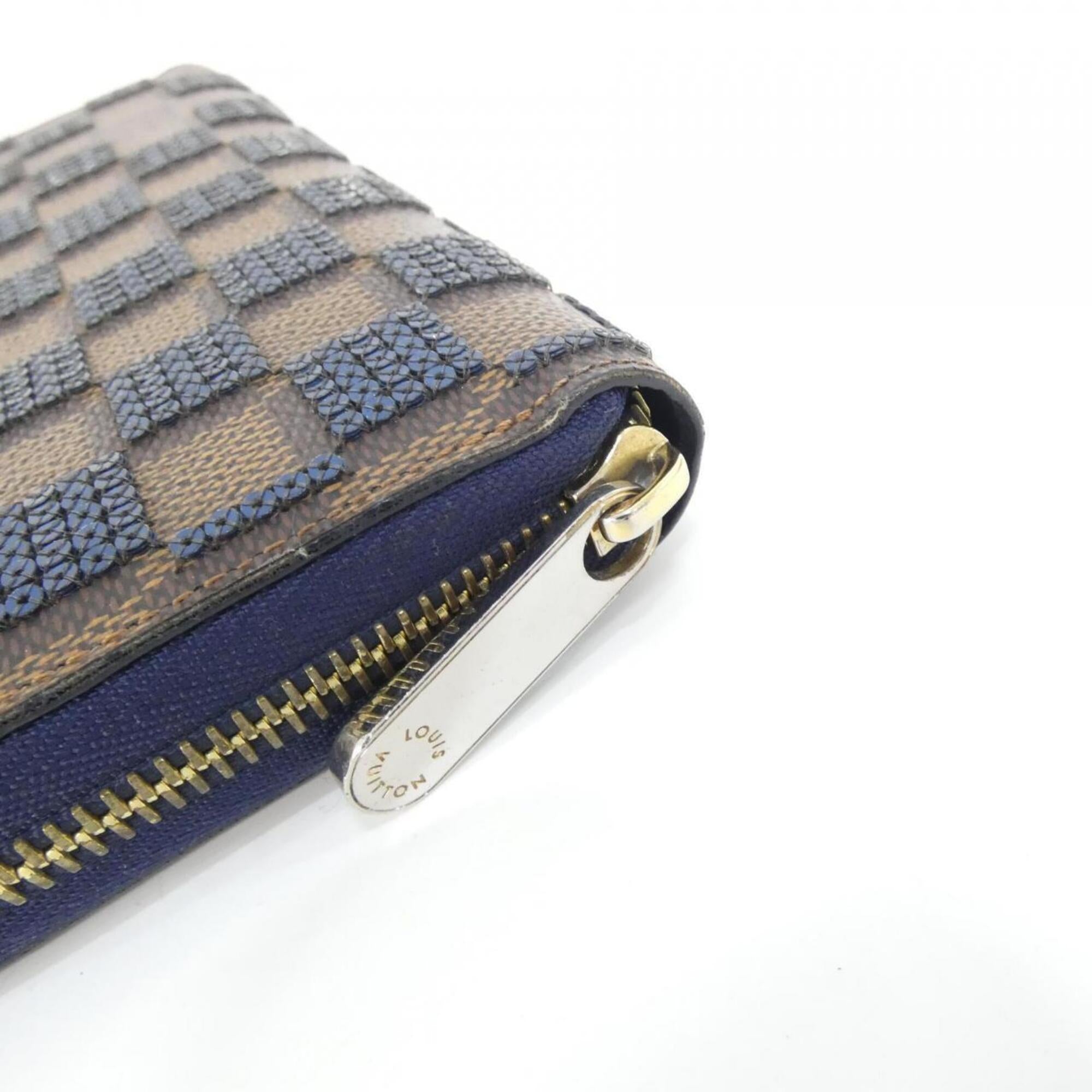 Louis Vuitton Blue Ebene Coated Canvas Spangles Long Wallet (Bi-Fold) (Pre-Owned)
