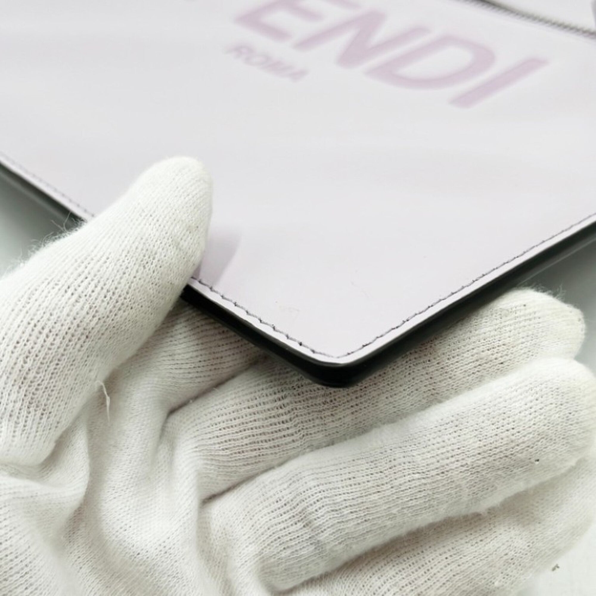 Fendi Gray Purple Leather Clutch Bag (Pre-Owned)