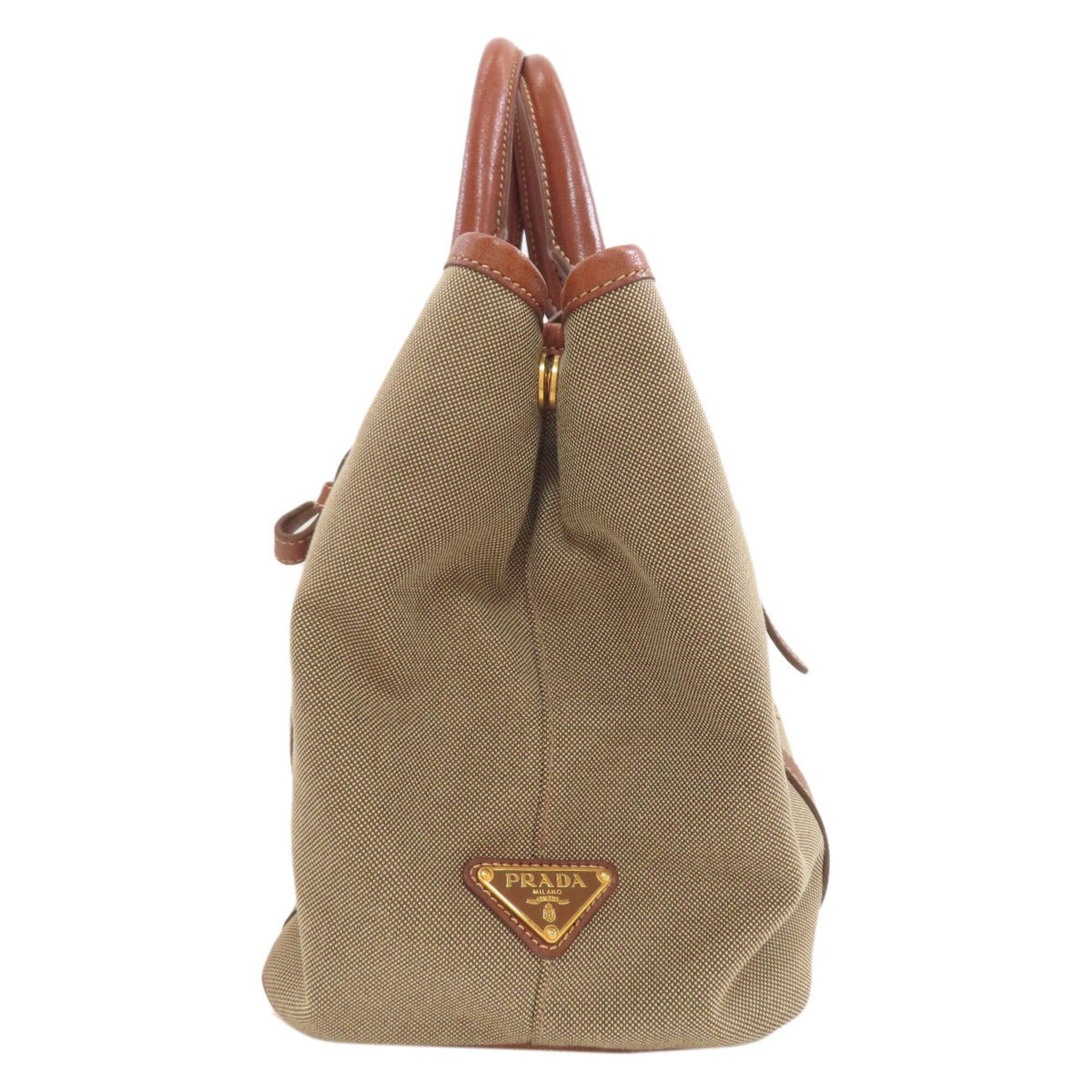 Prada Brown Canvas Handbag (Pre-Owned)