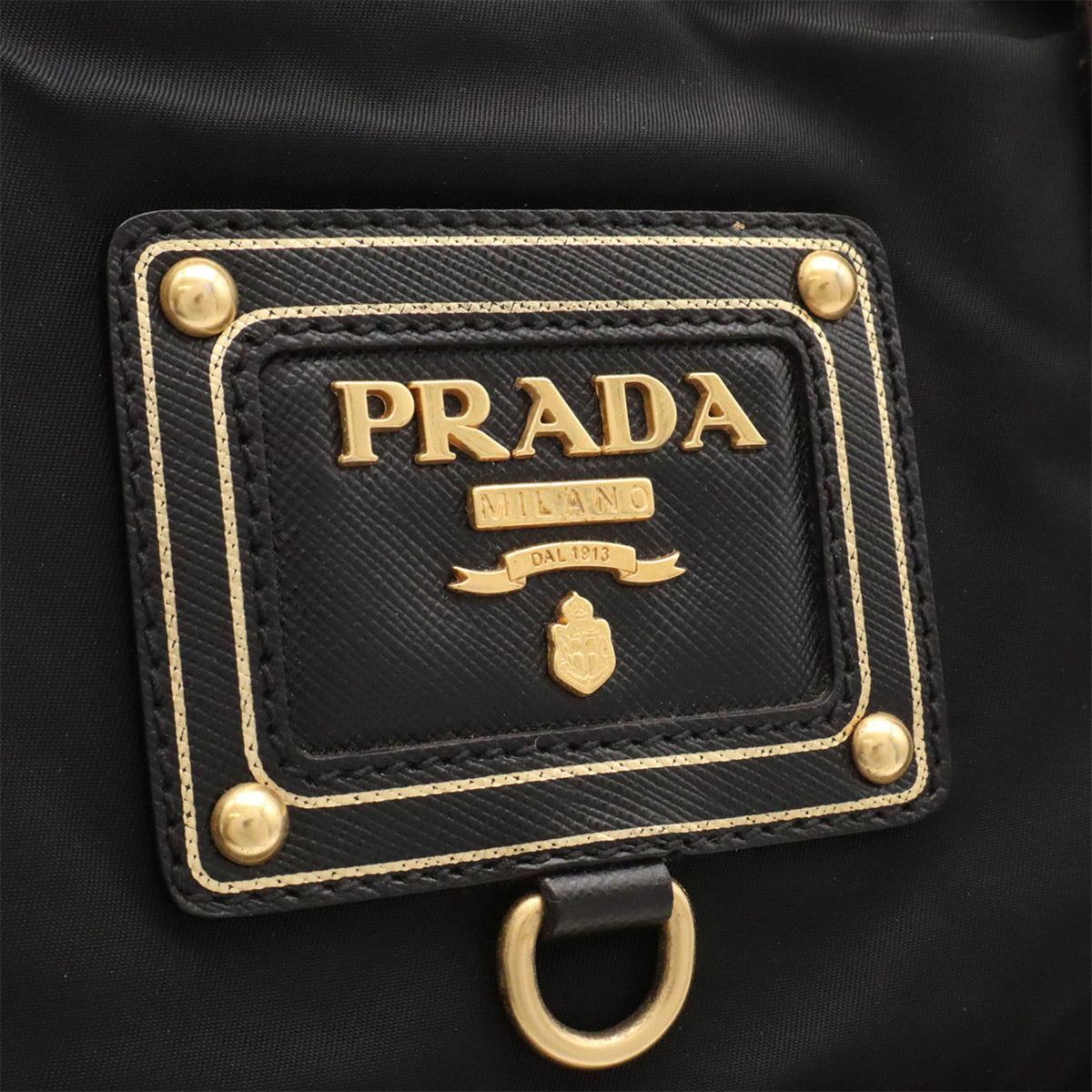 Prada Black Nero Nylon Leather Shoulder Bag Tote Bag (Pre-Owned)