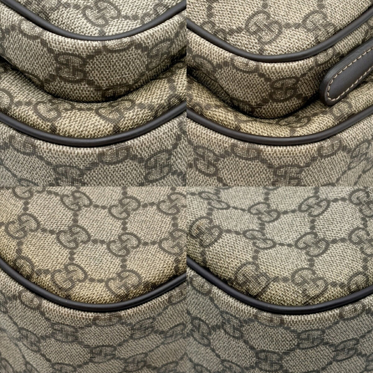 Gucci Beige Dark Brown Pvc Leather Shoulder Bag (Pre-Owned)