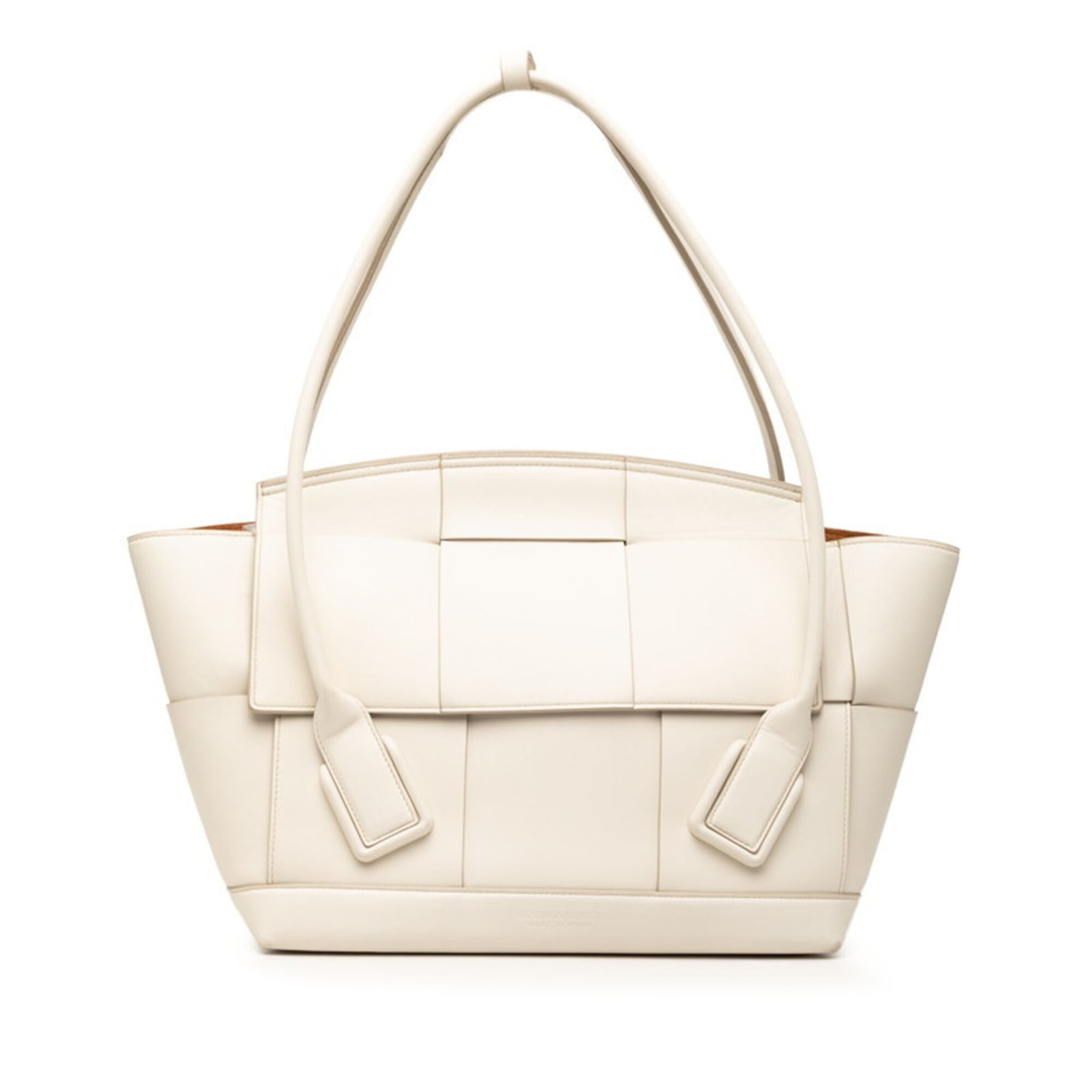 Bottega Veneta White Leather Shoulder Bag Tote Bag (Pre-Owned)