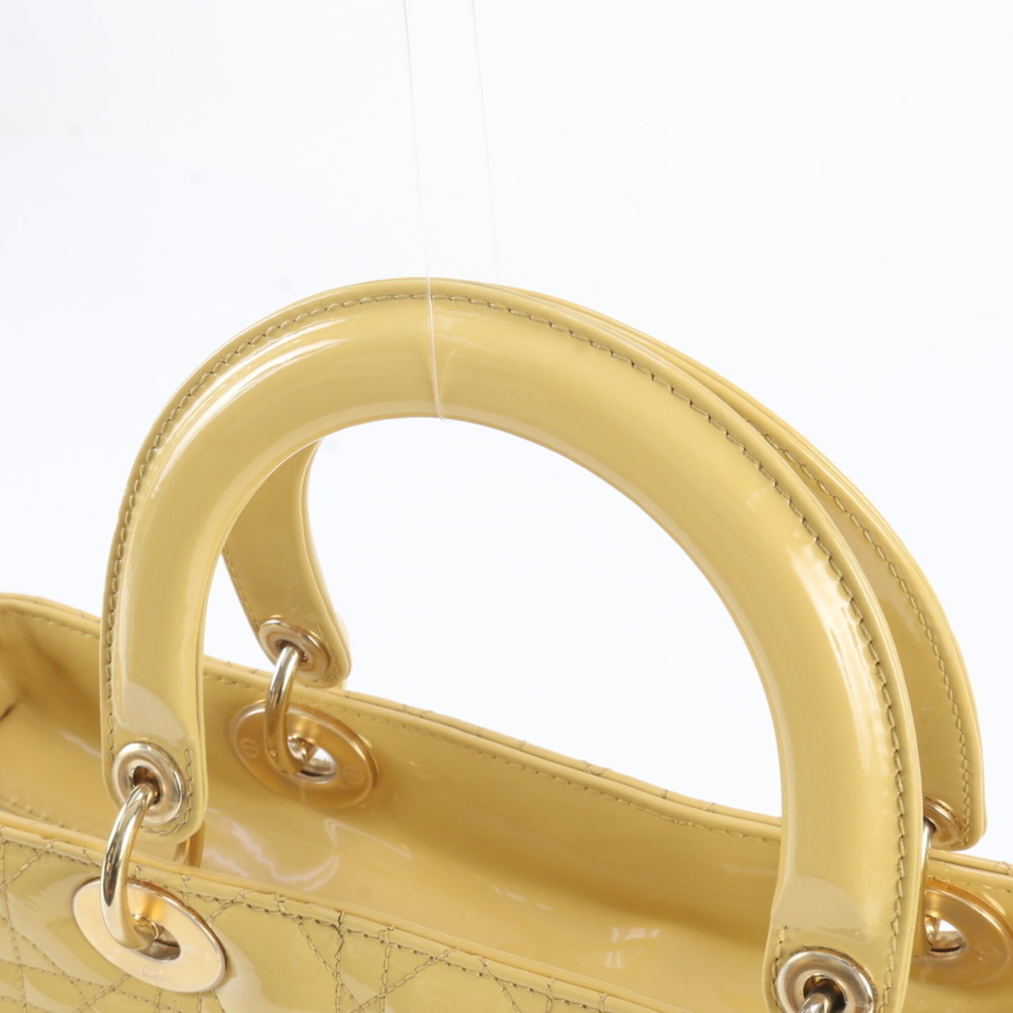 Christian Dior Yellow Leather Handbag Tote Bag (Pre-Owned)