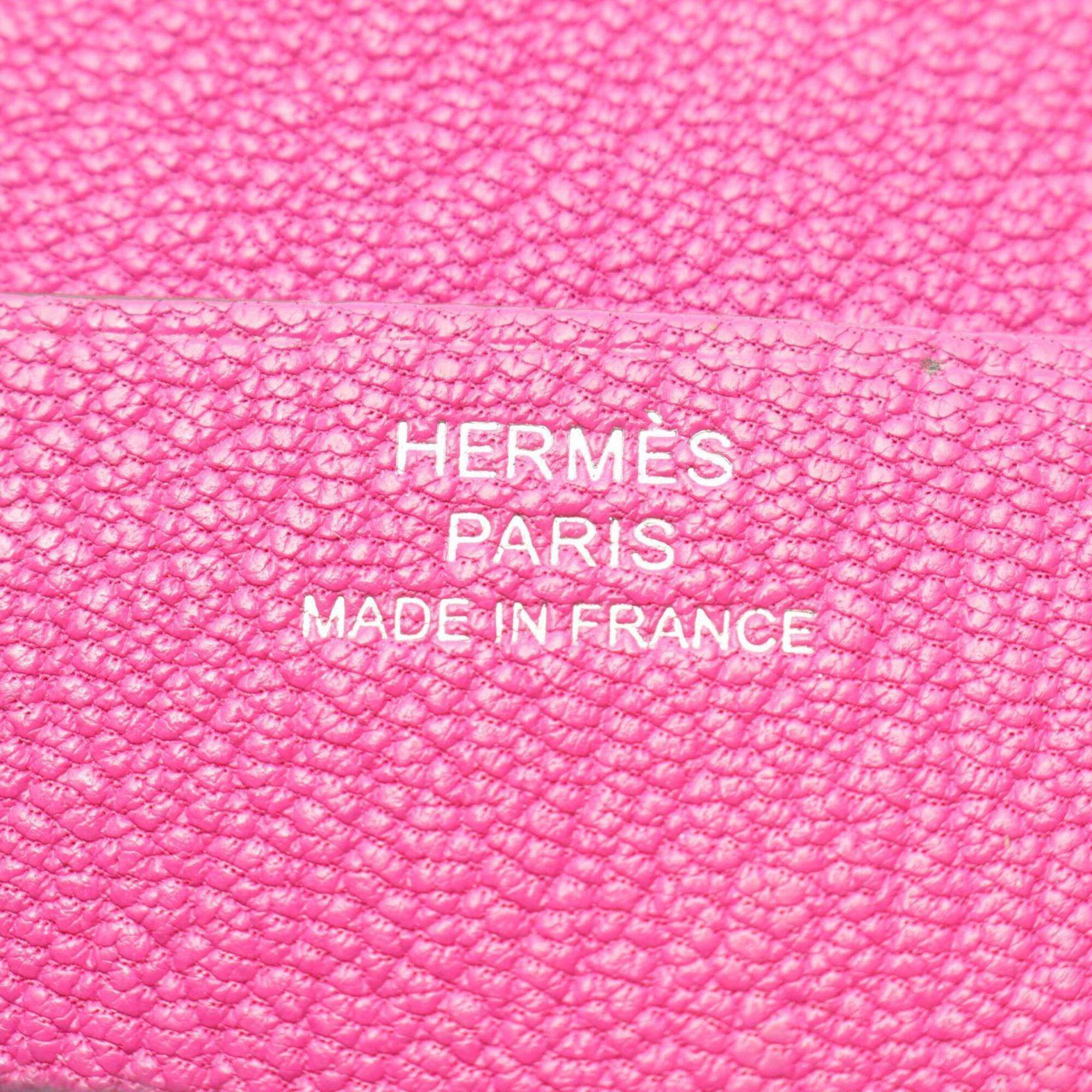 Hermes Pink Chevre Leather Wallet (Tri-Fold) (Pre-Owned)