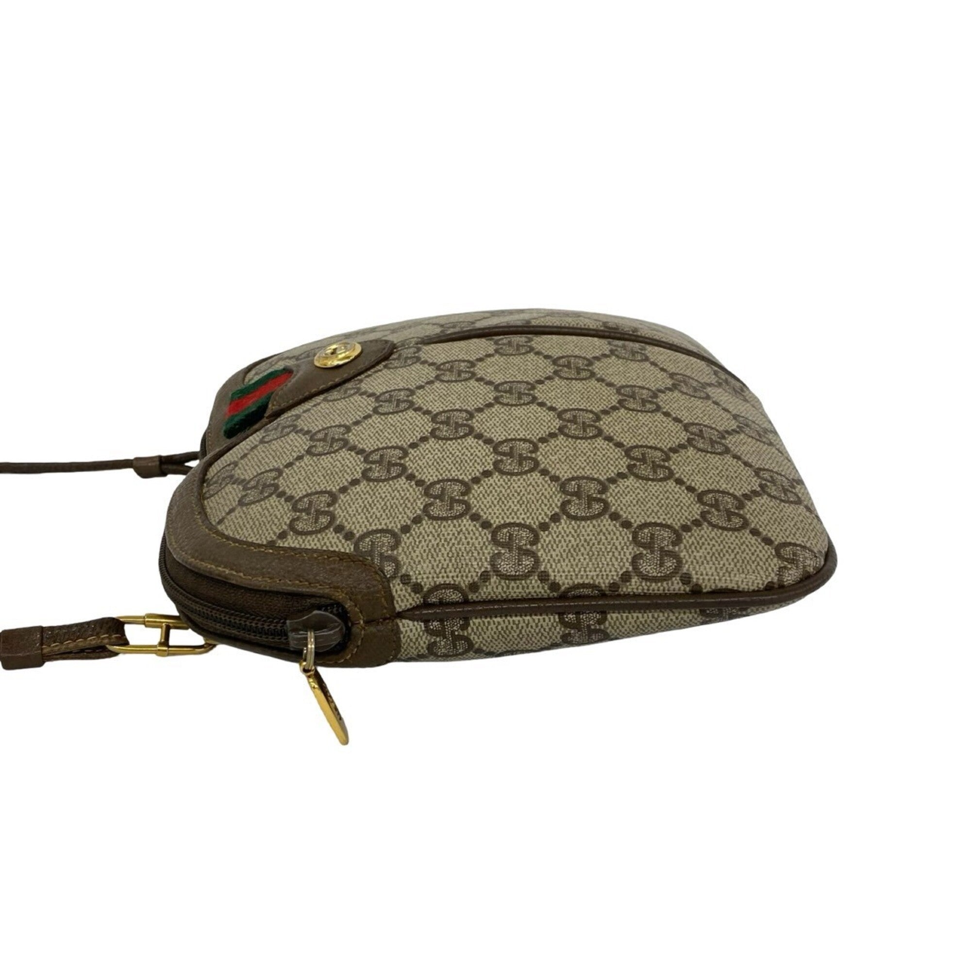 Gucci Brown Green Red Color Leather Pvc Pochette Shoulder Bag (Pre-Owned)