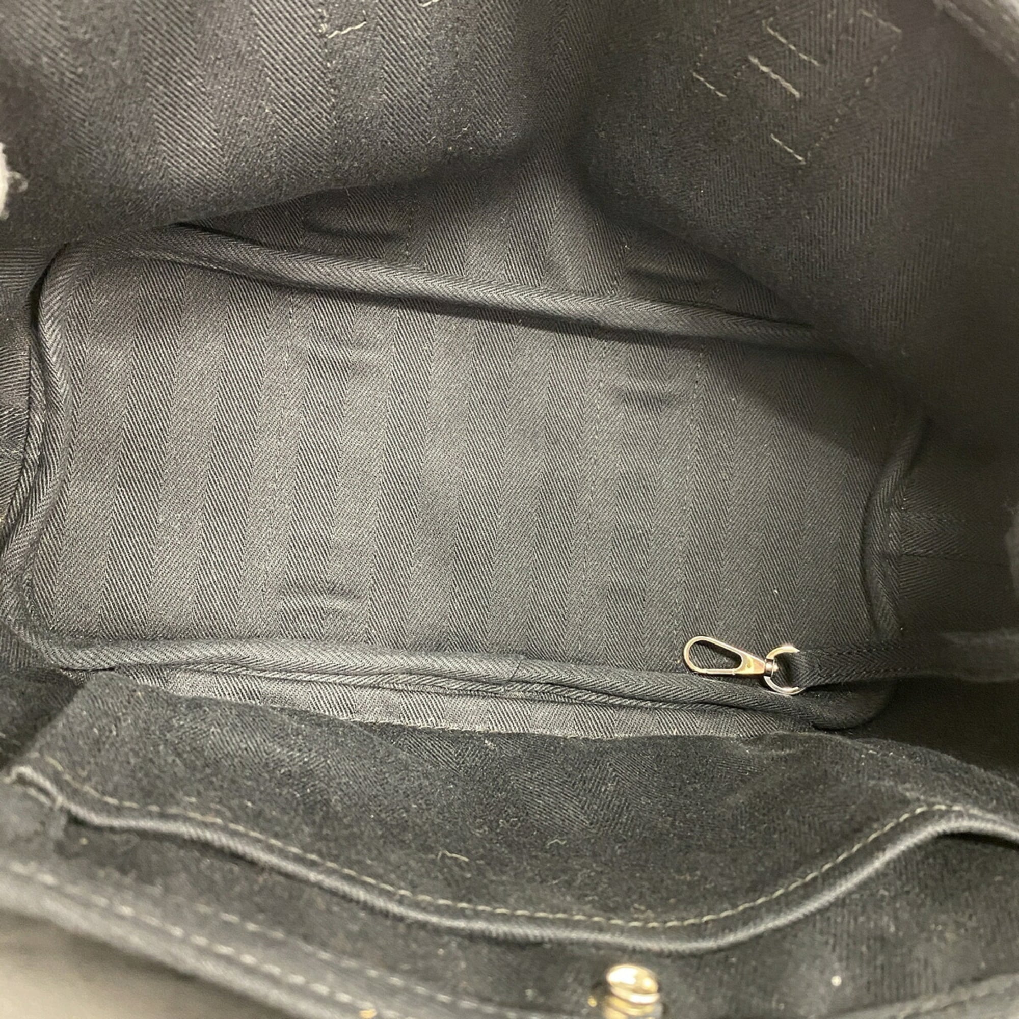 Hermes Black Toile Chevron Handbag (Pre-Owned)