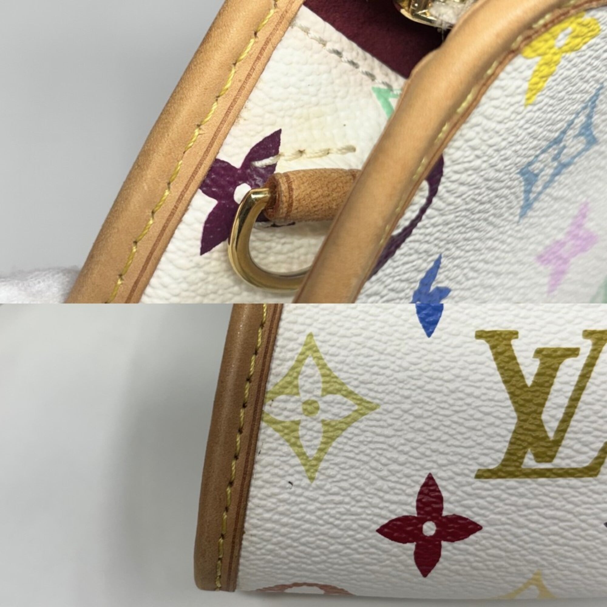 Louis Vuitton White Monogram Multicolore Clutch Bag Shoulder Bag (Pre-Owned)