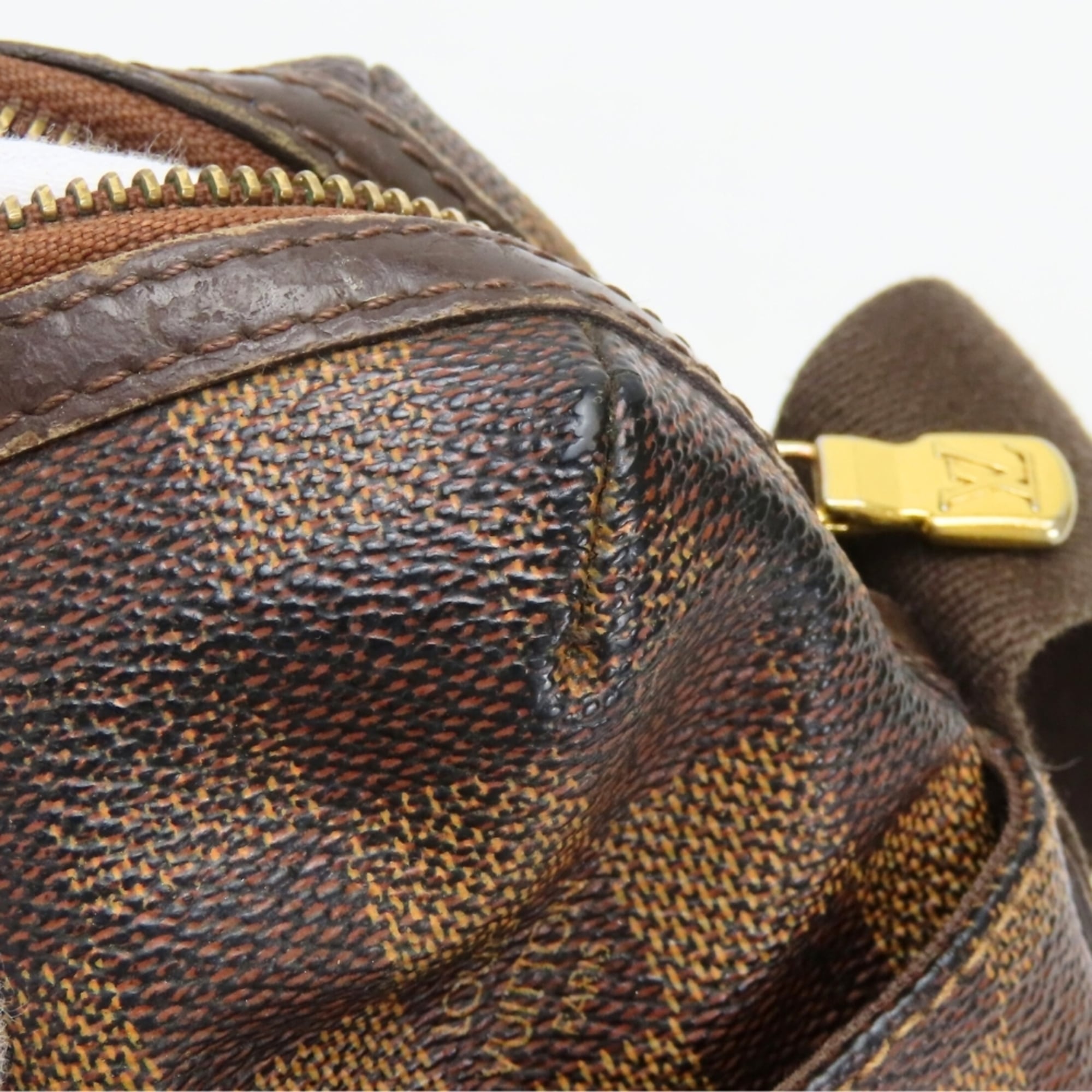 Louis Vuitton Damier Brown Damier Canvas Ebene Damier Canvas Leather Shoulder Bag (Pre-Owned)