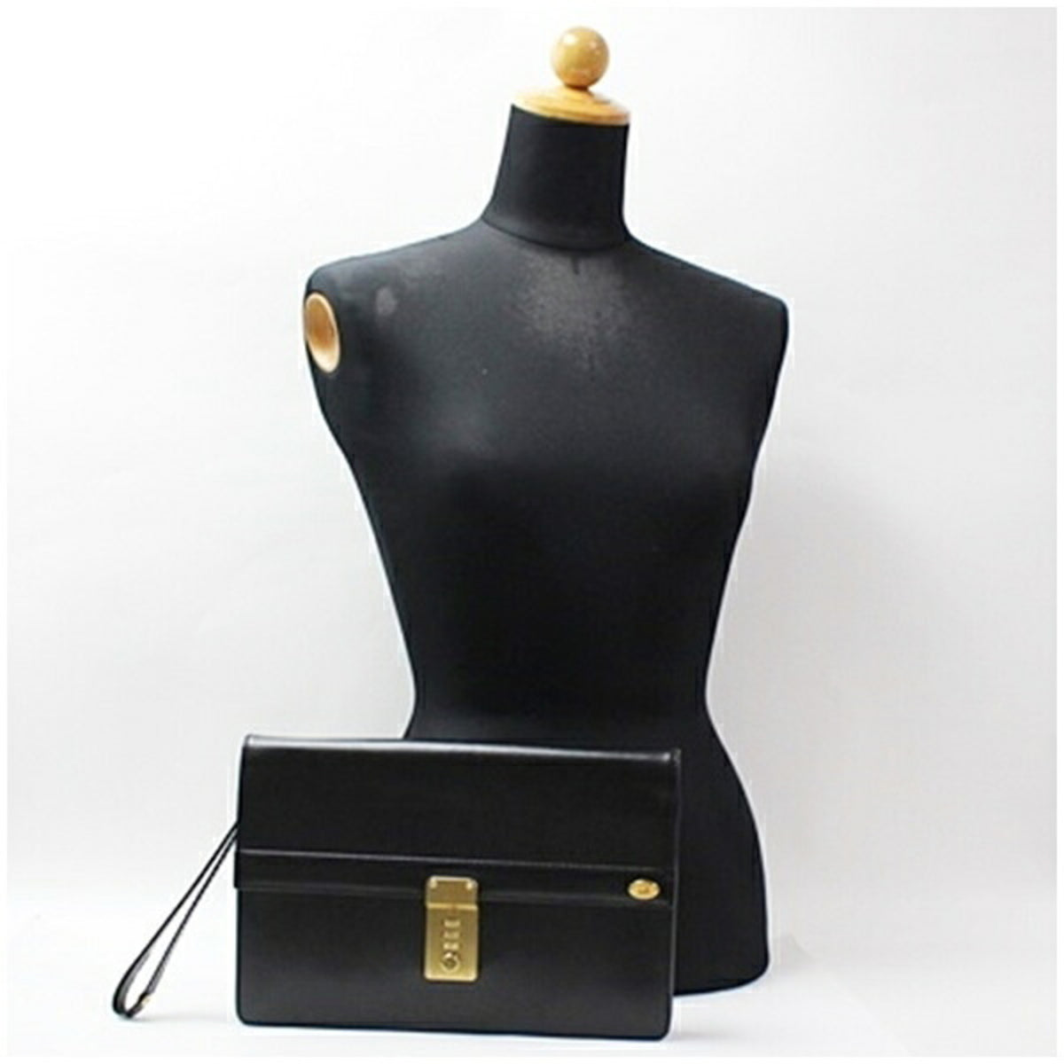 Dunhill Beige Black Leather Clutch Bag (Pre-Owned)