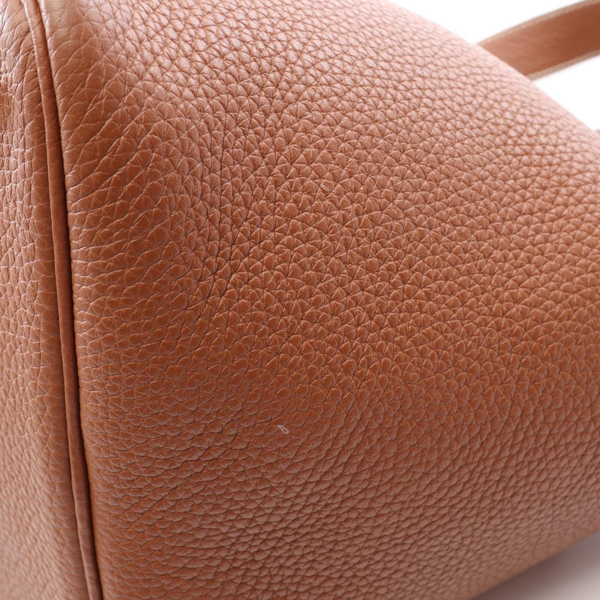 Hermes Brown Gold Taurillon Clemence Leather Leather Handbag (Pre-Owned)