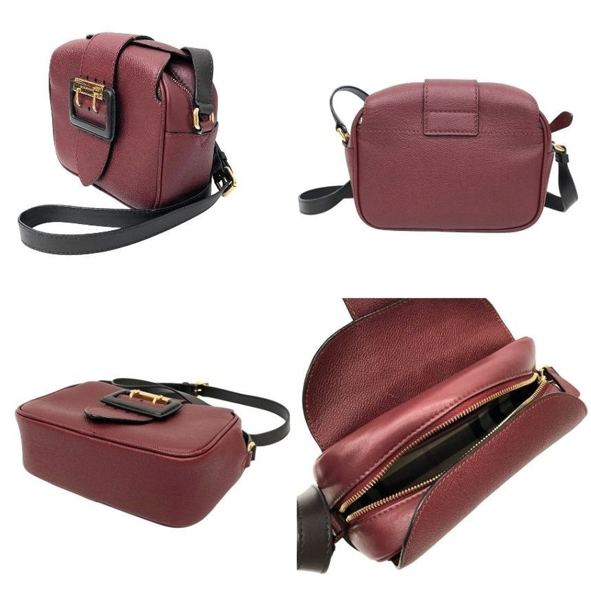 Burberry Leather Crossbody Bag Shoulder Bag (Pre-Owned)