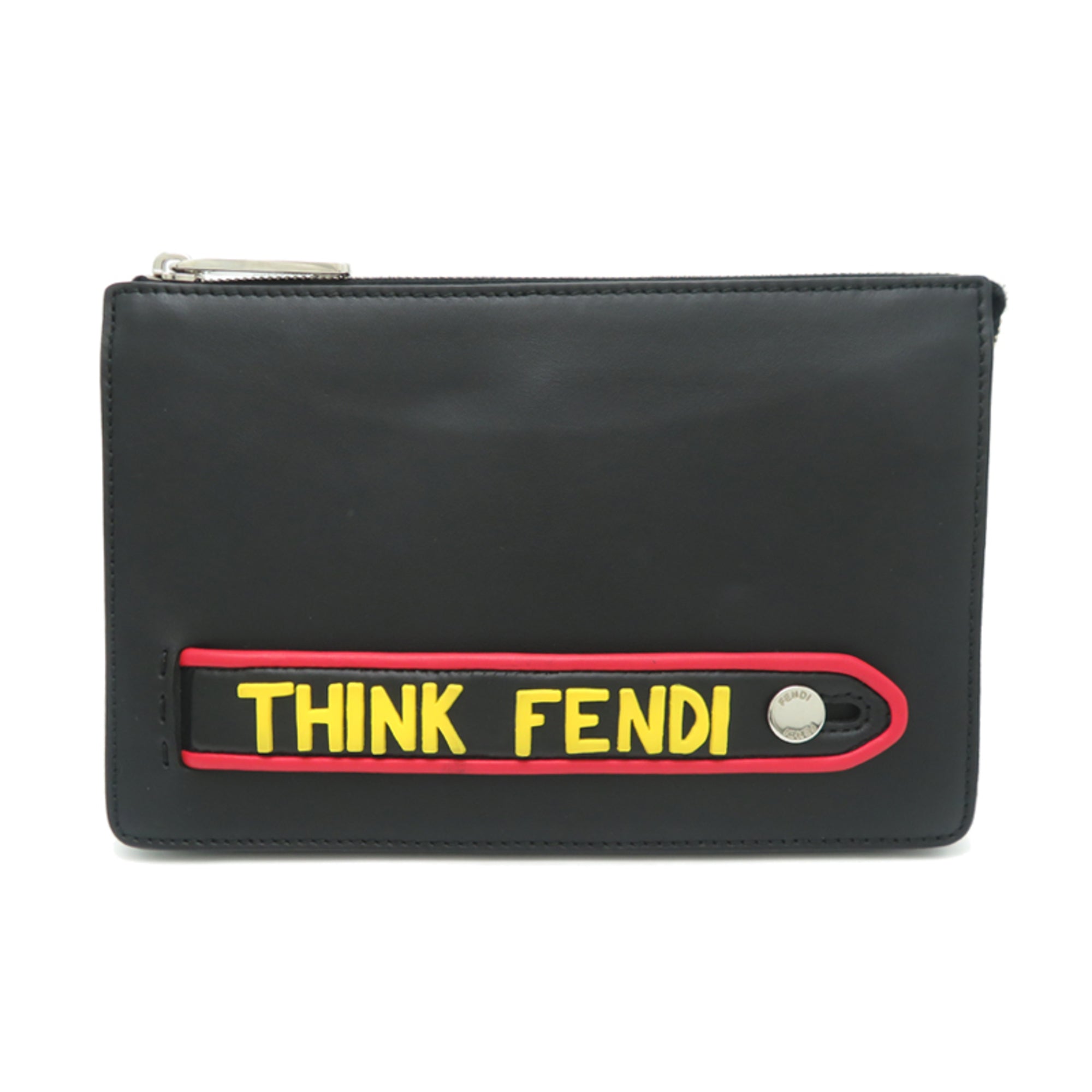 Fendi Black Leather Clutch Bag (Pre-Owned)
