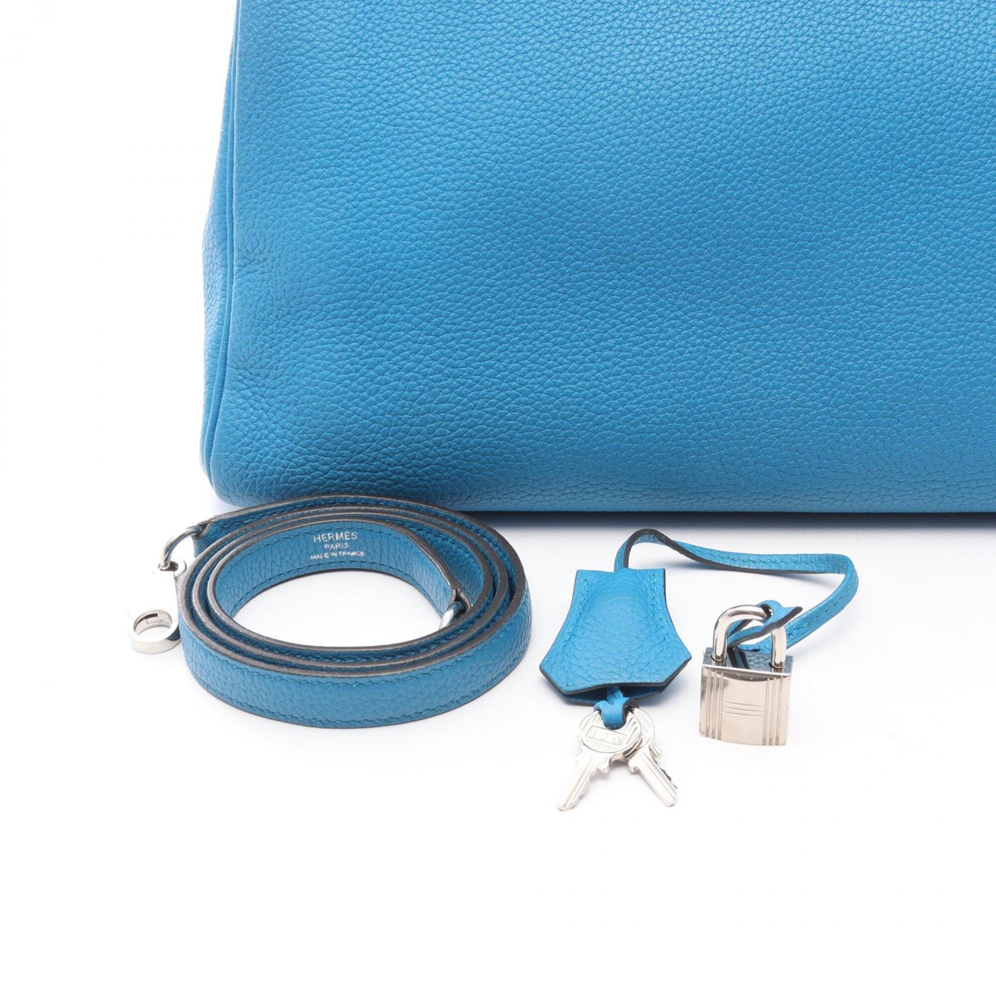 Hermes Blue Togo Leather Handbag (Pre-Owned)