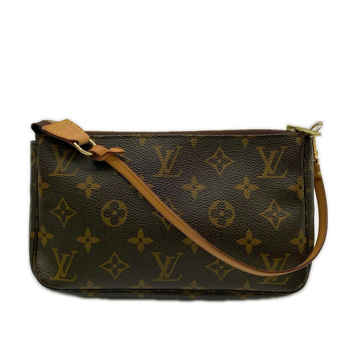 Louis Vuitton Monogram Brown Coated Canvas Leather Pouch (Pre-Owned)