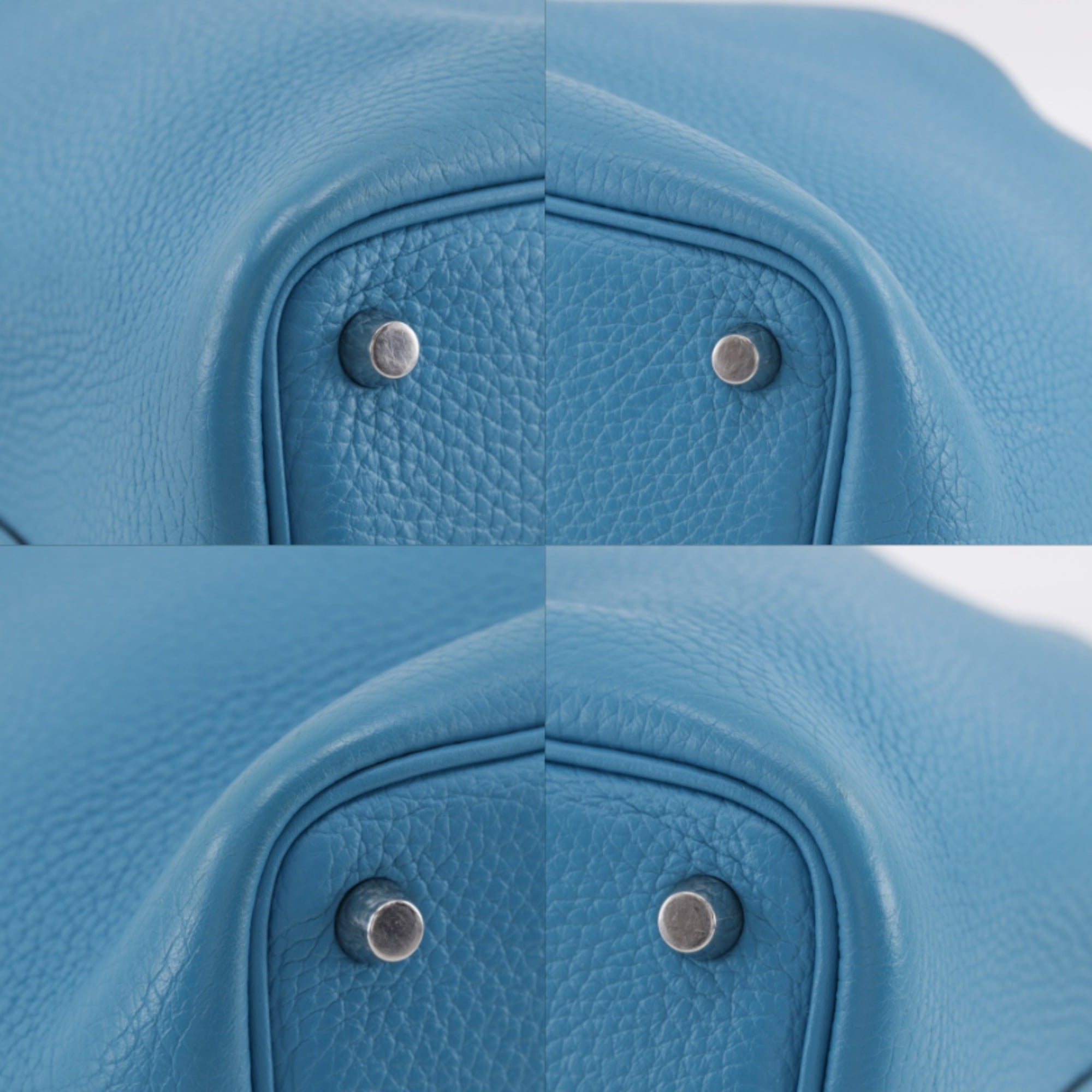 Hermes Blue Green Taurillon Clemence Leather Handbag (Pre-Owned)