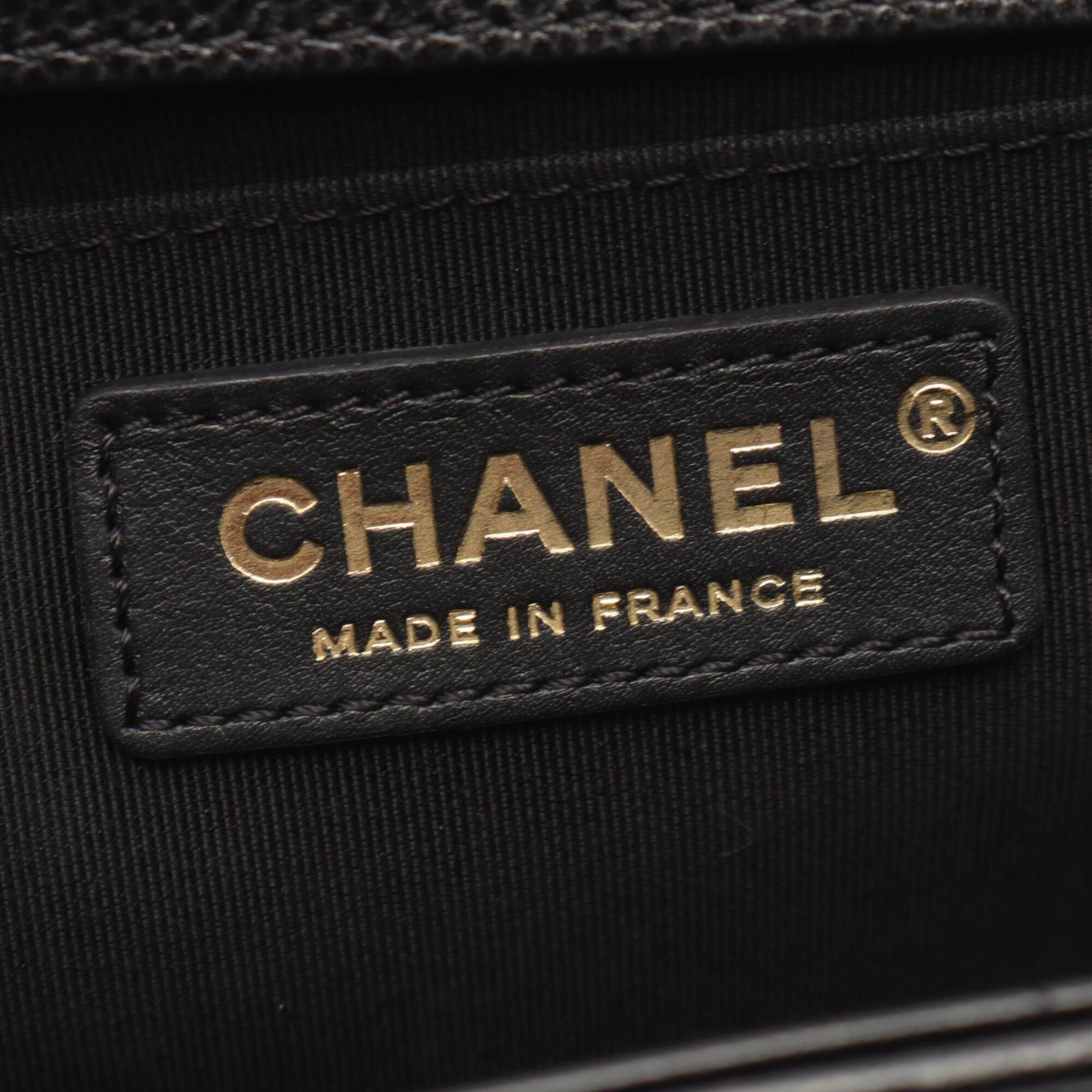 Chanel Black Grained Calfskin Handbag Shoulder Bag (Pre-Owned)
