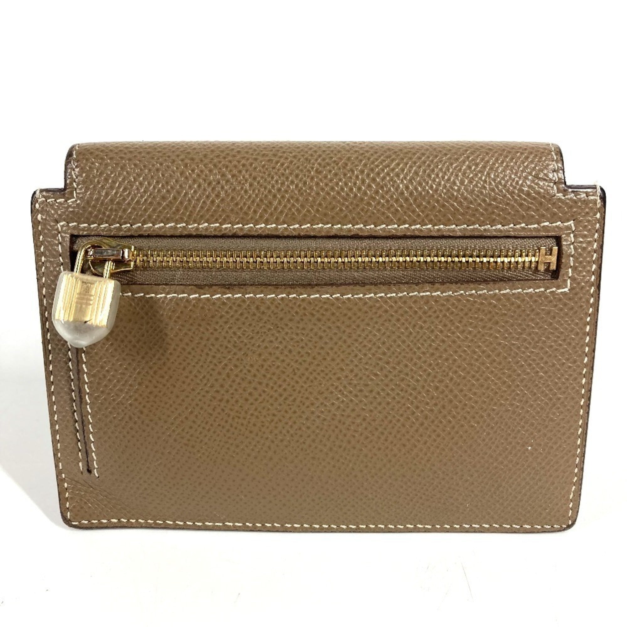 Hermes Etoupe Gray Gray Epsom Leather Coin Purse/Coin Case (Pre-Owned)