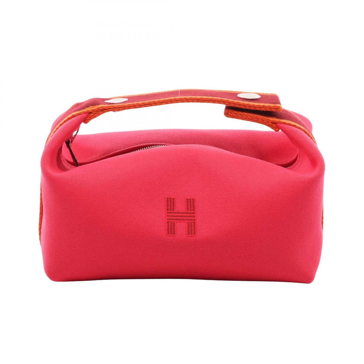 Hermes Bordeaux Orange Pink Canvas Handbag (Pre-Owned)