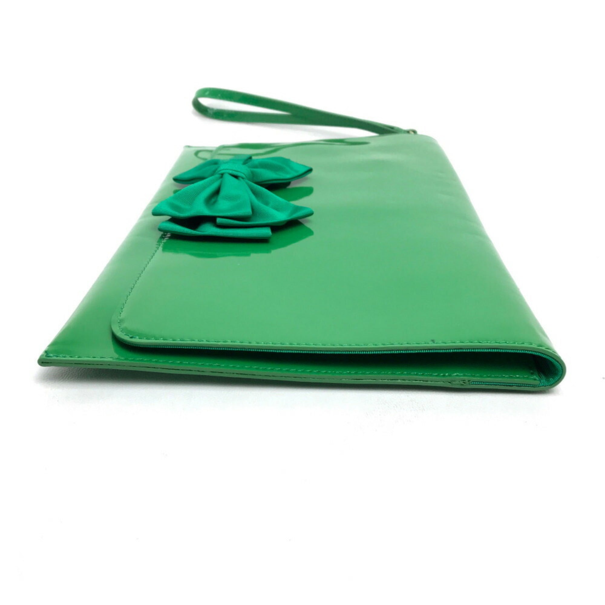 Valentino Green Patent Leather Clutch Bag (Pre-Owned)