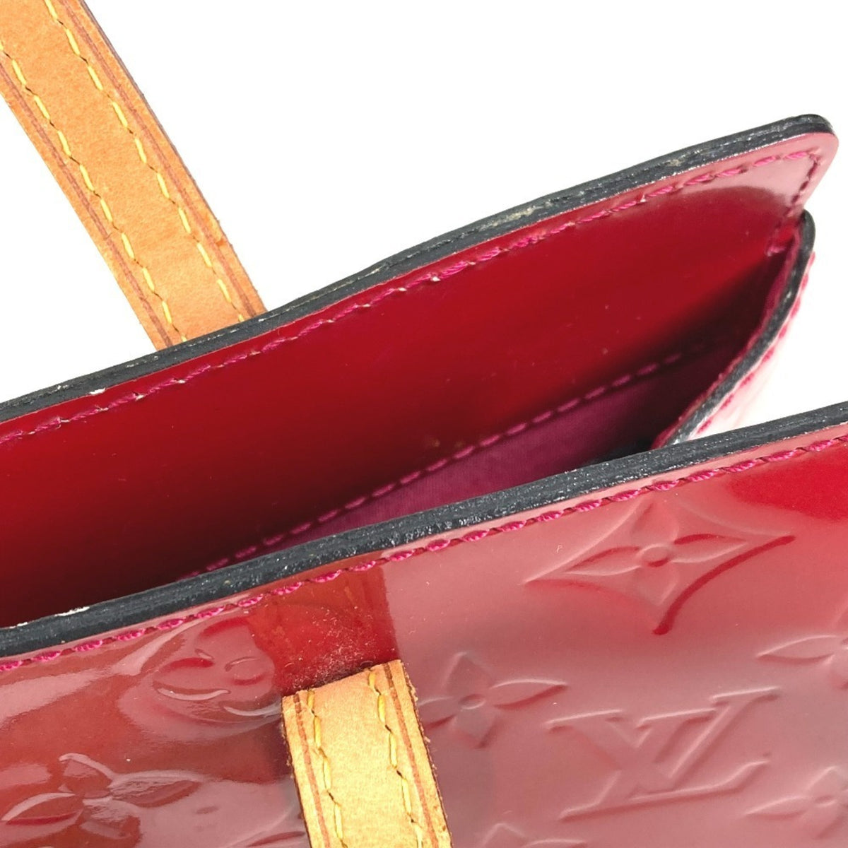 Louis Vuitton Indian Rose Red Color Monogram Vernis Canvas Handbag Tote Bag (Pre-Owned)